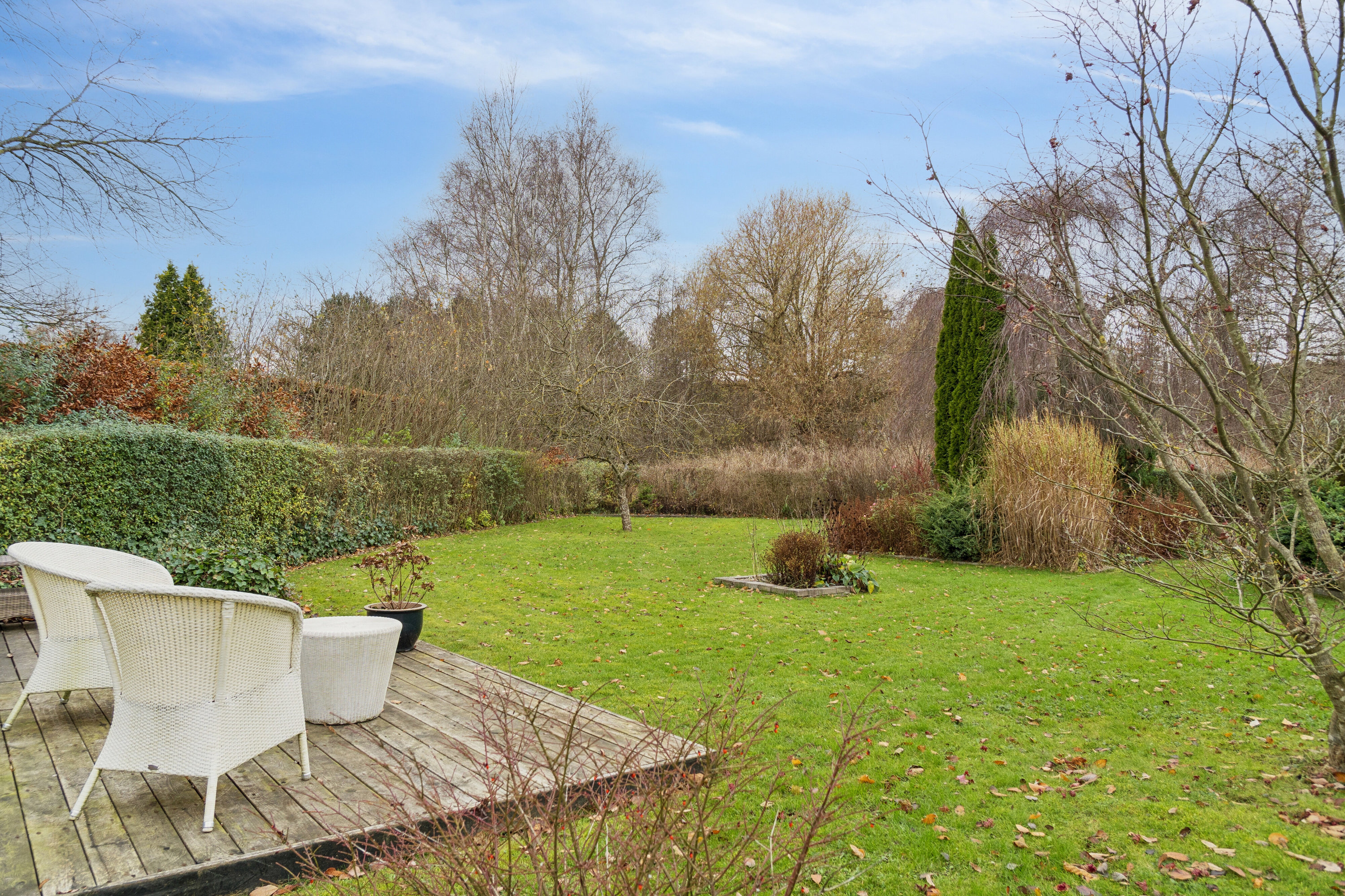 Fremhævet set fra haven billede i fuldskærmstilstand. Billede af Plantagevej 77, 5462 Morud