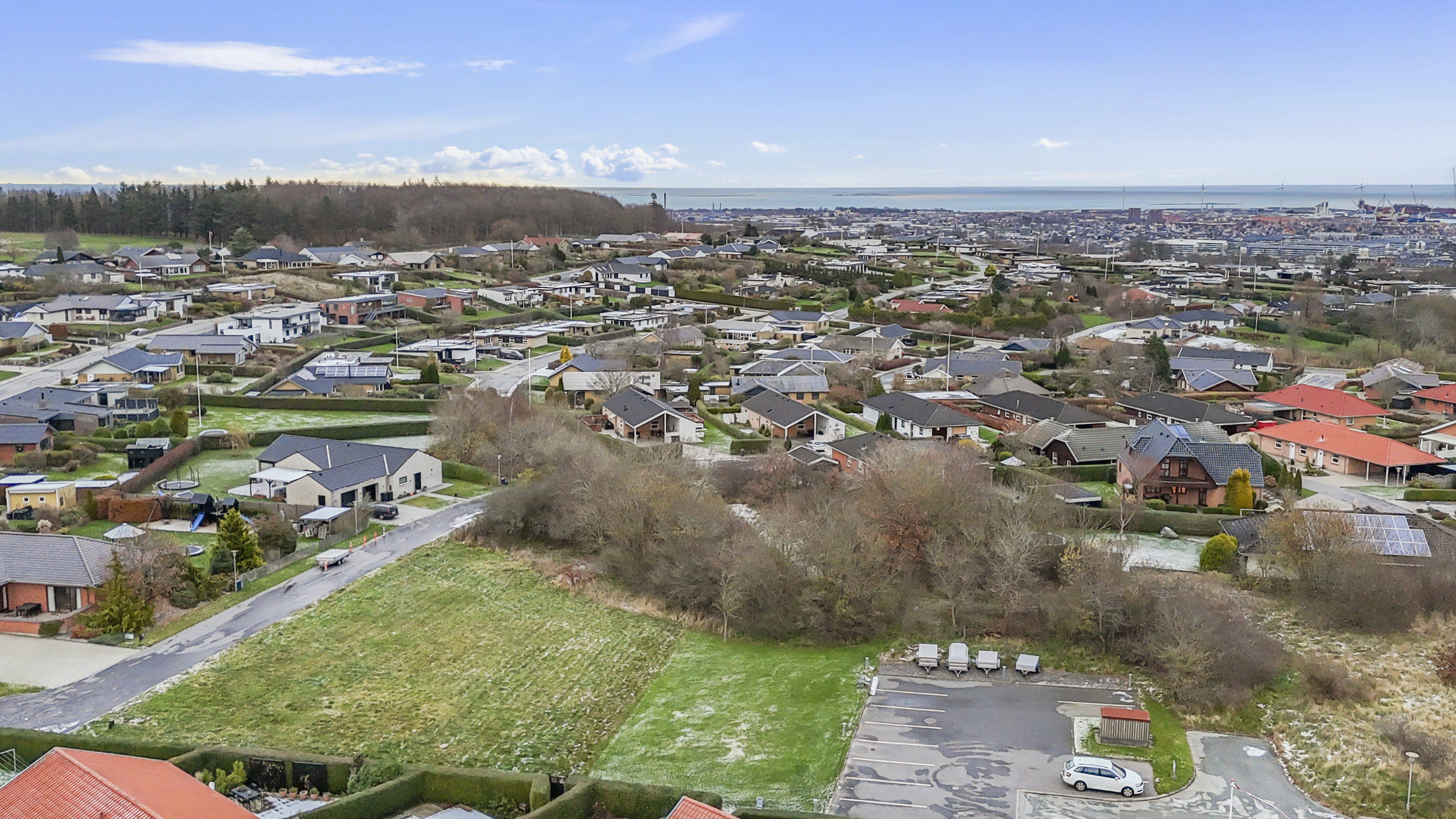 Fremhævet luftfoto billede i fuldskærmstilstand. Billede af Rigelvej 21+19, Kilden, 9900 Frederikshavn