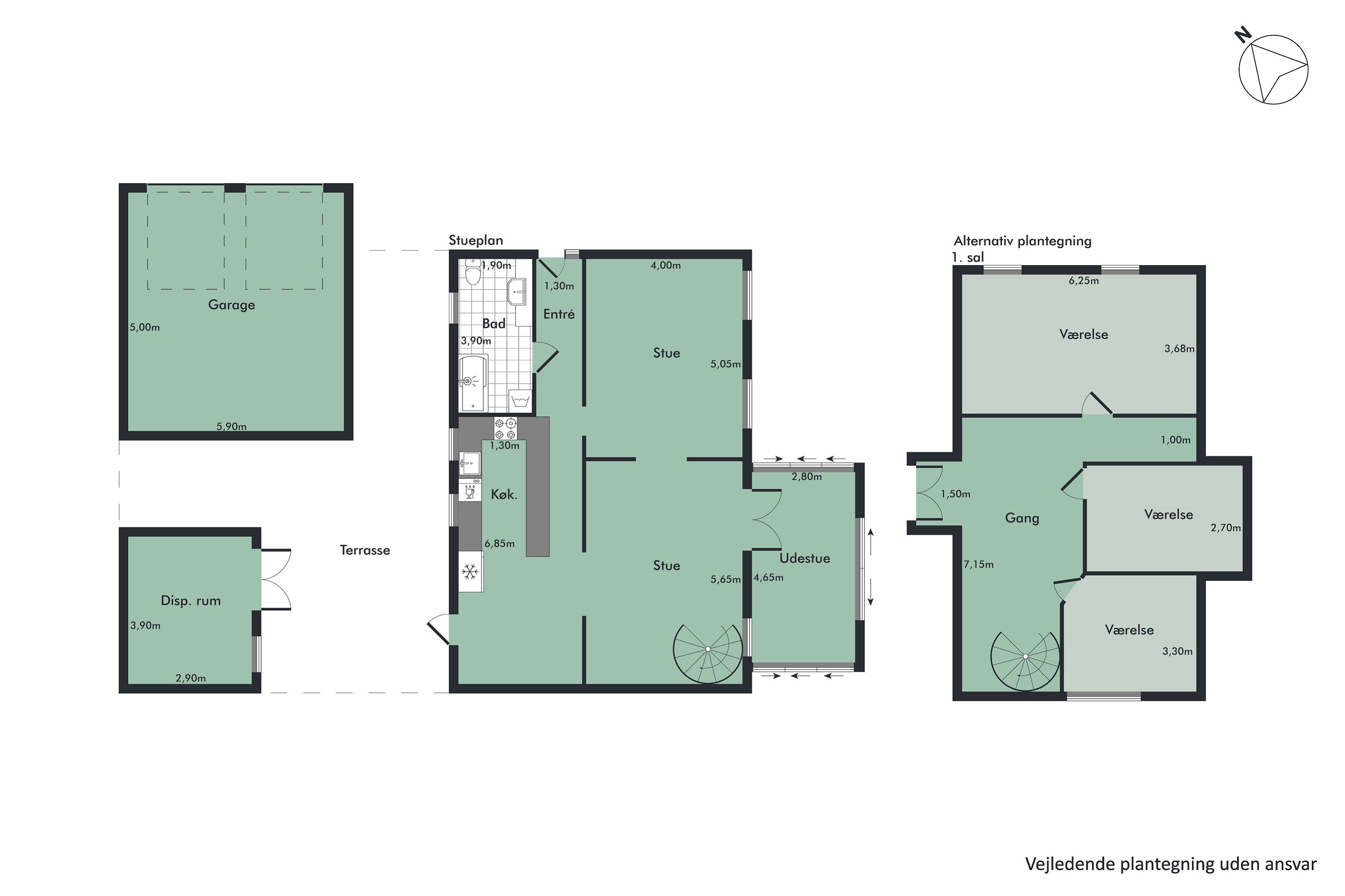 Plantegninger billede af Vinderupvej 1, Nørre Tranders , 9220 Aalborg Øst