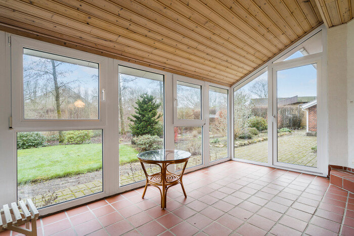 Fremhævet udestue billede i fuldskærmstilstand. Billede af Møllebakken 8, 6971 Spjald