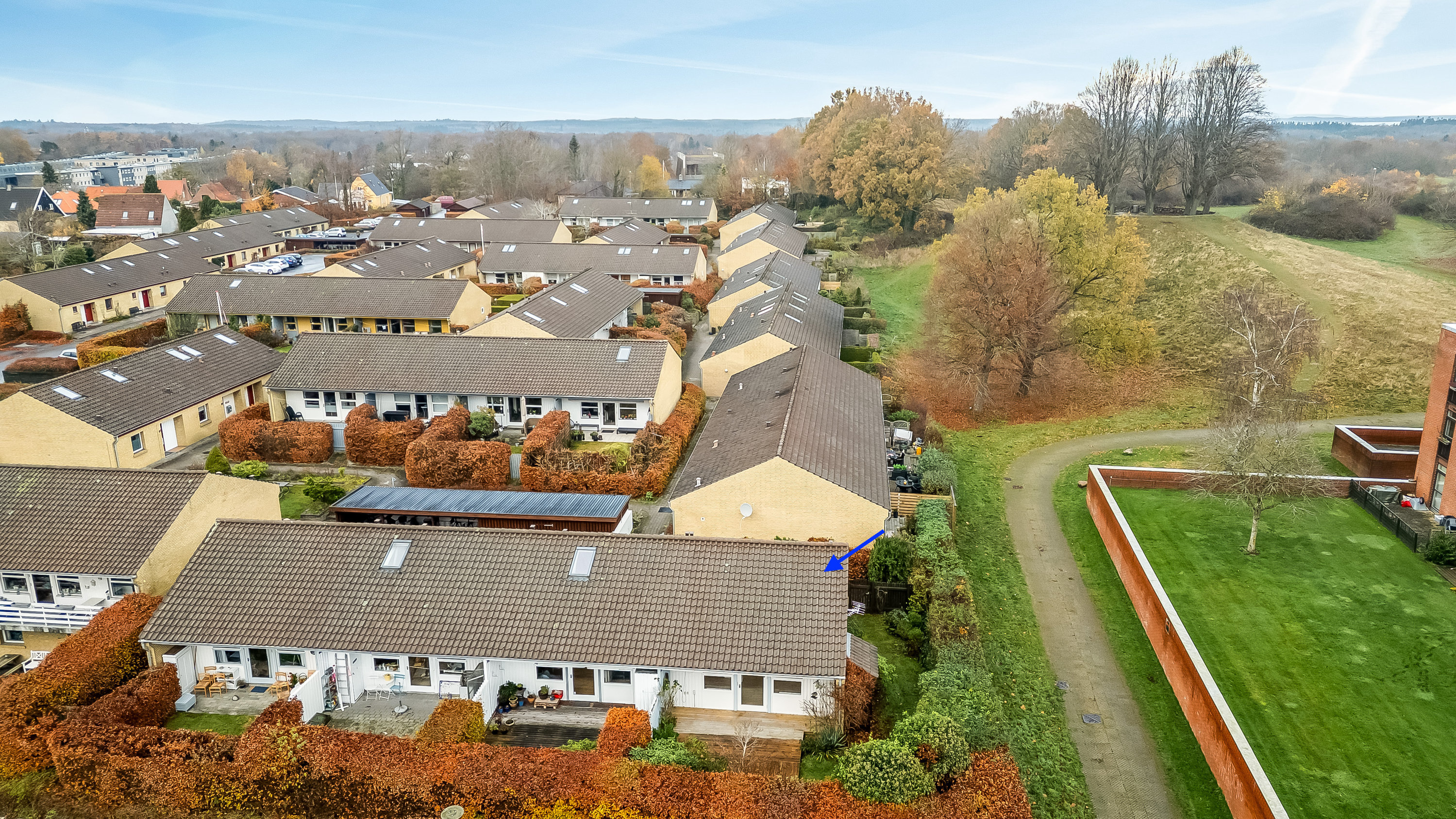 Fremhævet luftfoto billede i fuldskærmstilstand. Billede af Ved Skansebakken 127, 3400 Hillerød