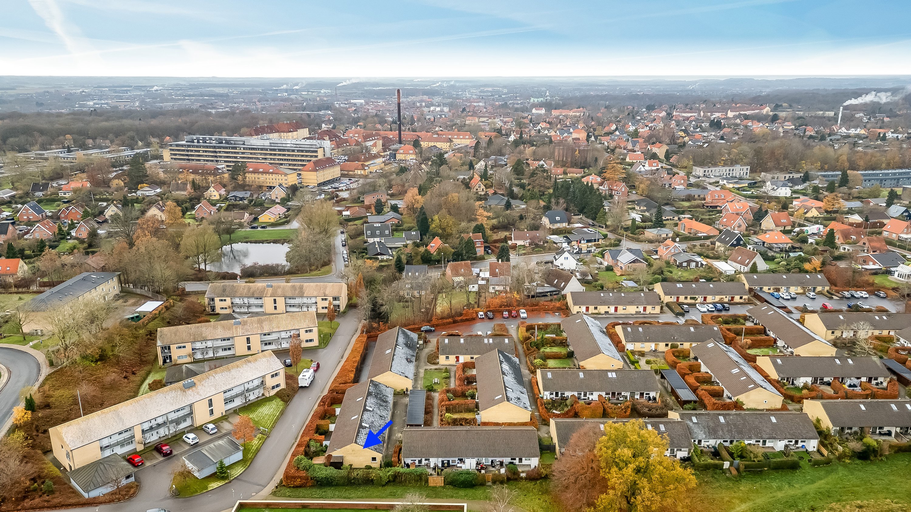 Fremhævet luftfoto billede i fuldskærmstilstand. Billede af Ved Skansebakken 127, 3400 Hillerød