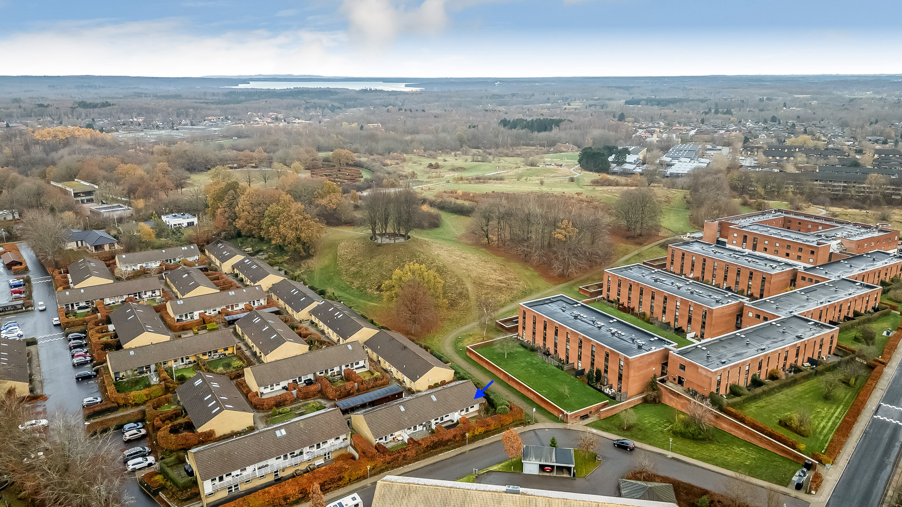 Fremhævet luftfoto billede i fuldskærmstilstand. Billede af Ved Skansebakken 127, 3400 Hillerød