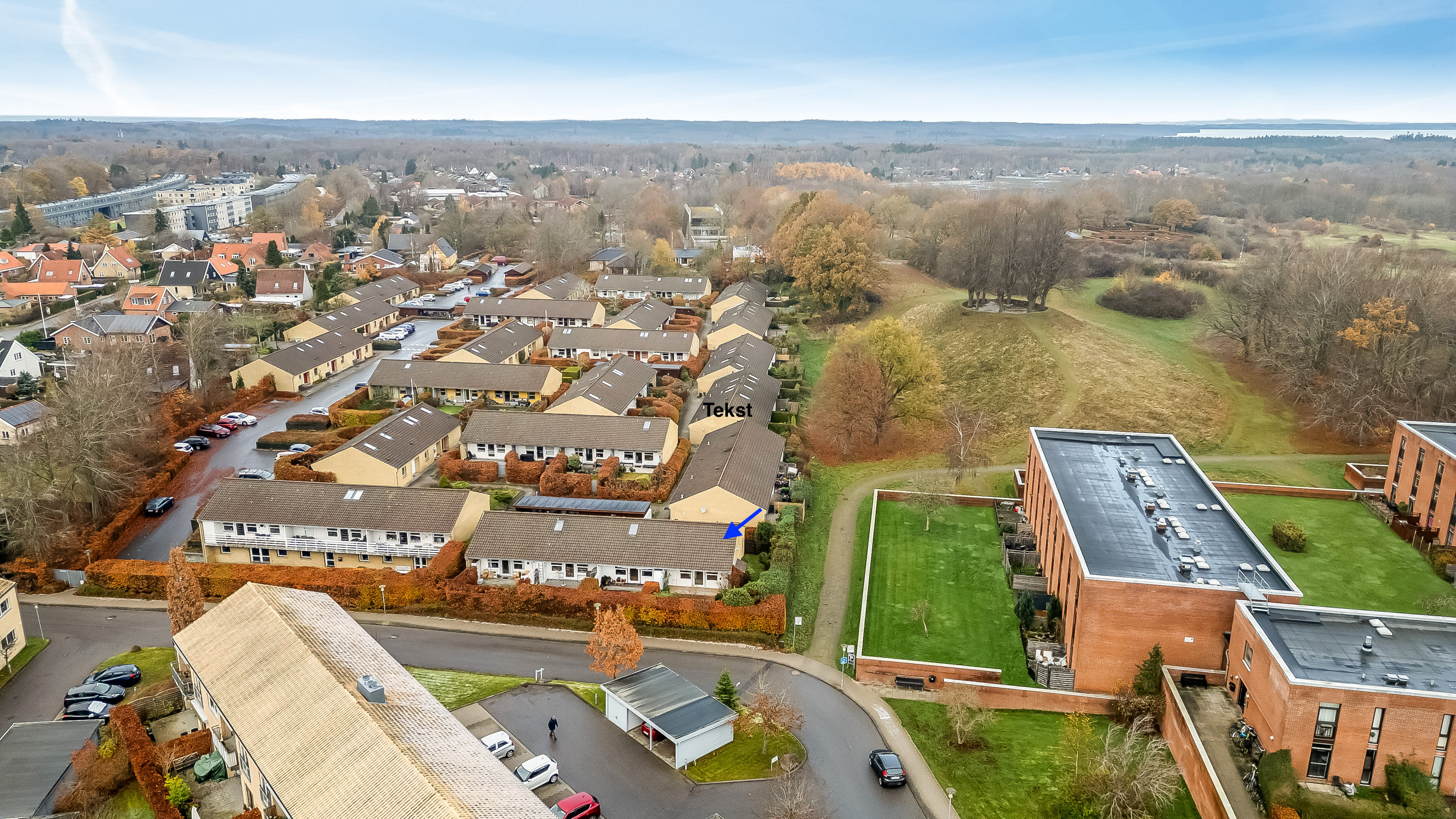 Fremhævet luftfoto billede i fuldskærmstilstand. Billede af Ved Skansebakken 127, 3400 Hillerød