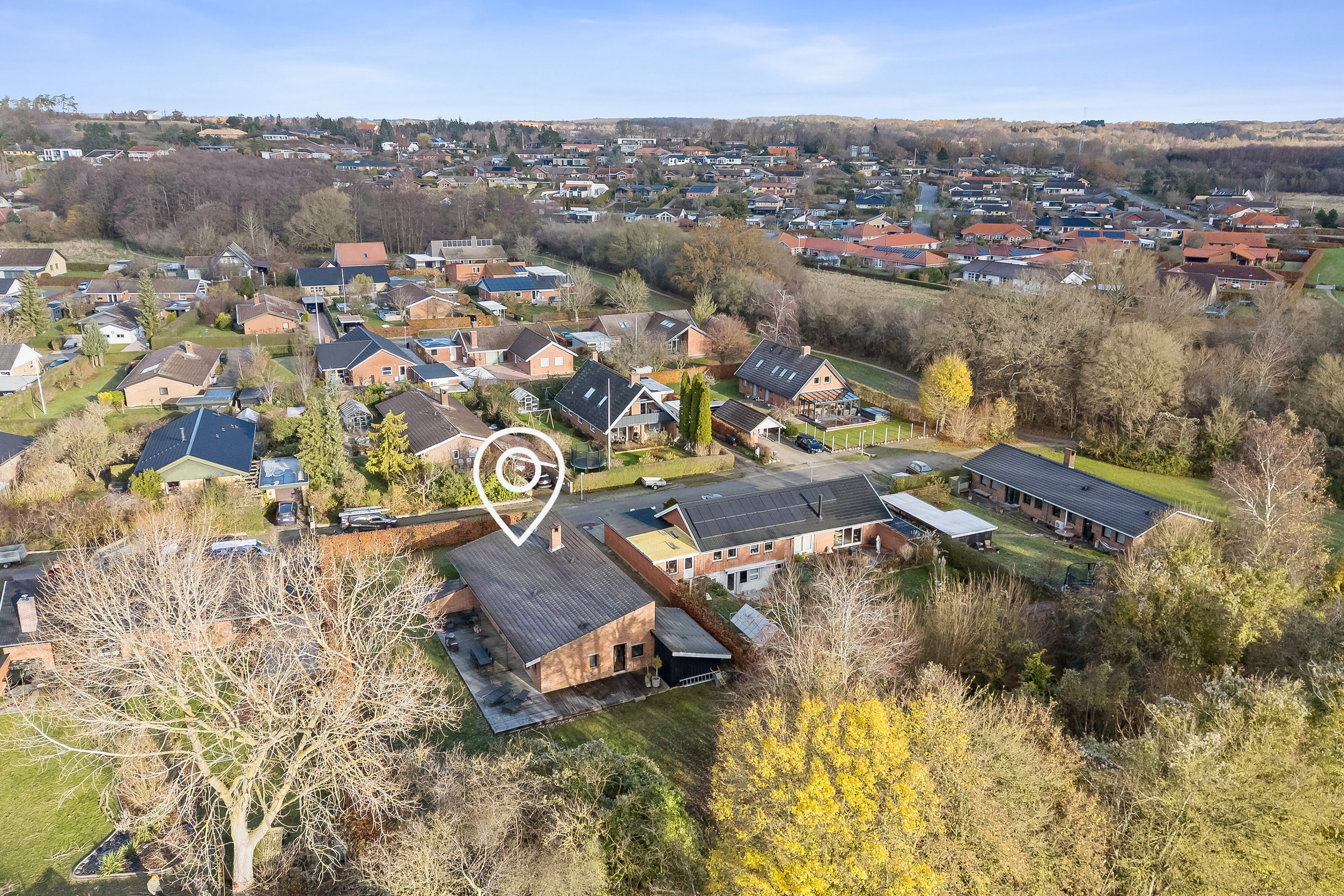 Fremhævet luftfoto billede i fuldskærmstilstand. Billede af Figenvej 109, 4700 Næstved