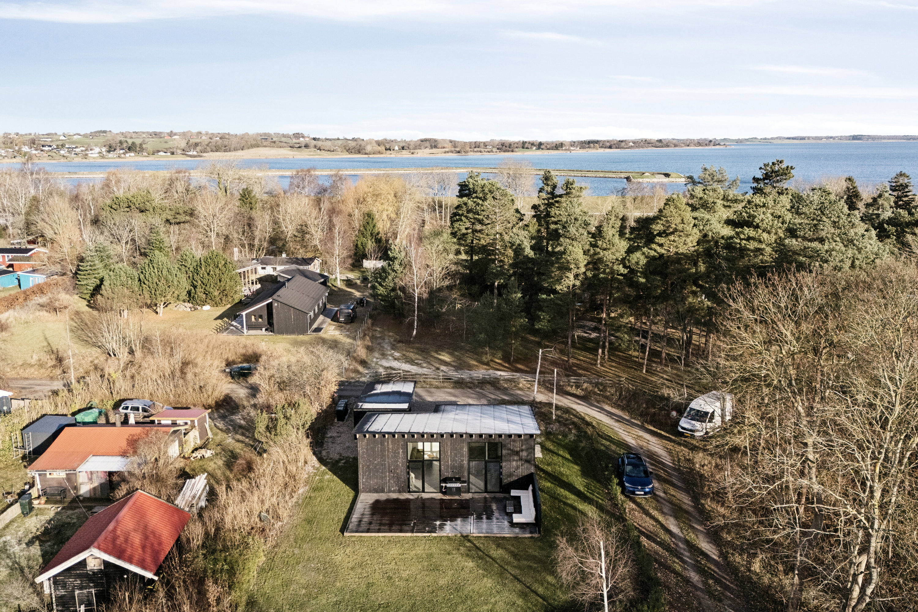 Fremhævet luftfoto billede i fuldskærmstilstand. Billede af Tjurvej 18, Gundestrup, 4571 Grevinge