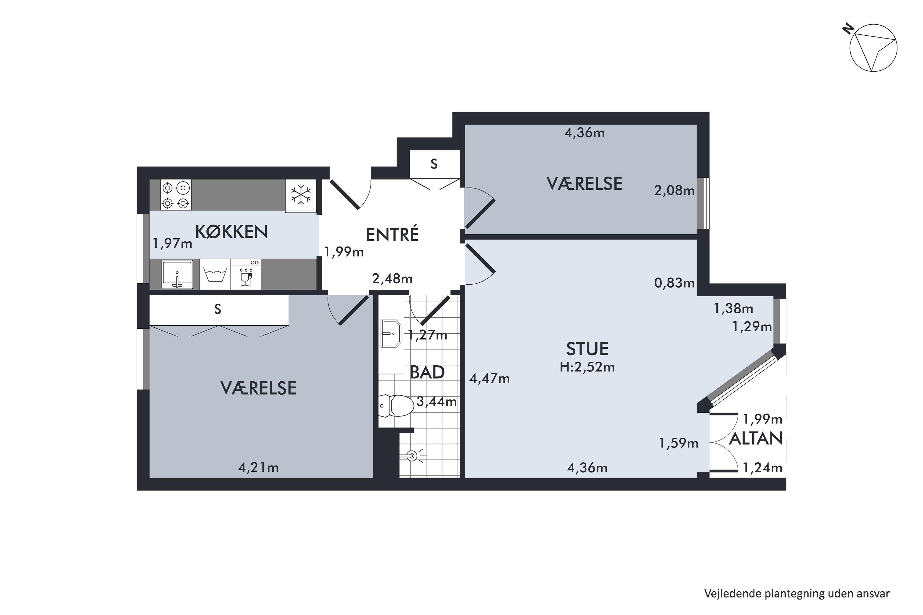 Plantegninger billede af Vestre Ringgade 206, st.. th., 8000 Aarhus C