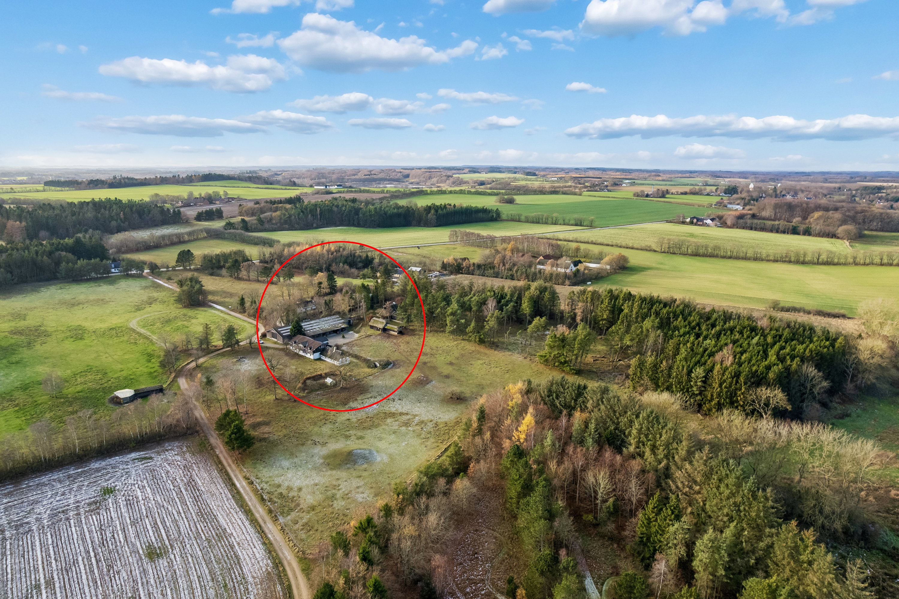 Fremhævet luftfoto billede i fuldskærmstilstand. Billede af Dystrup Kær 2, 8586 Ørum Djurs