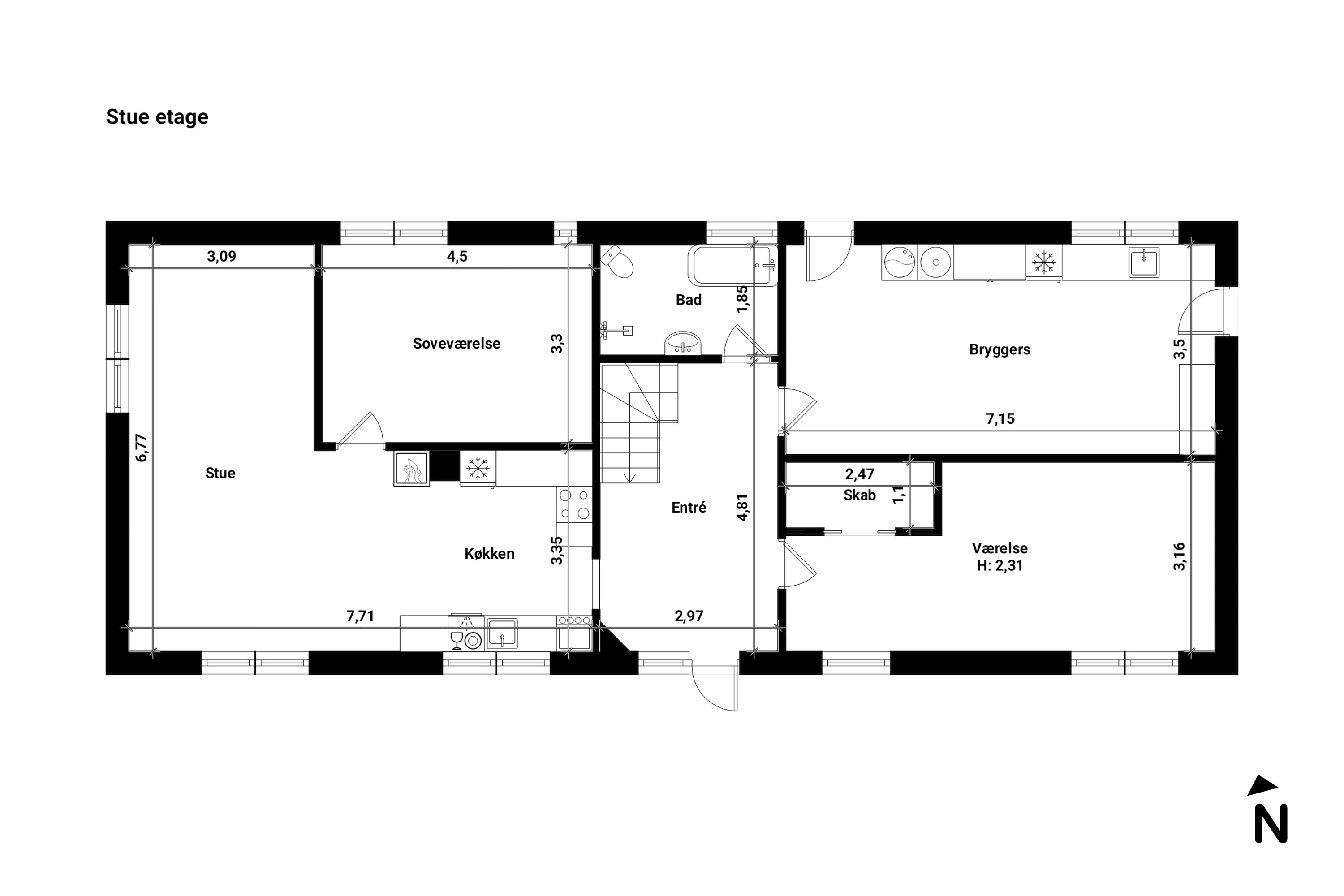 Plantegninger billede af Baunehøjen 17, Nr. Grimmelstrup, 4840 Nørre Alslev