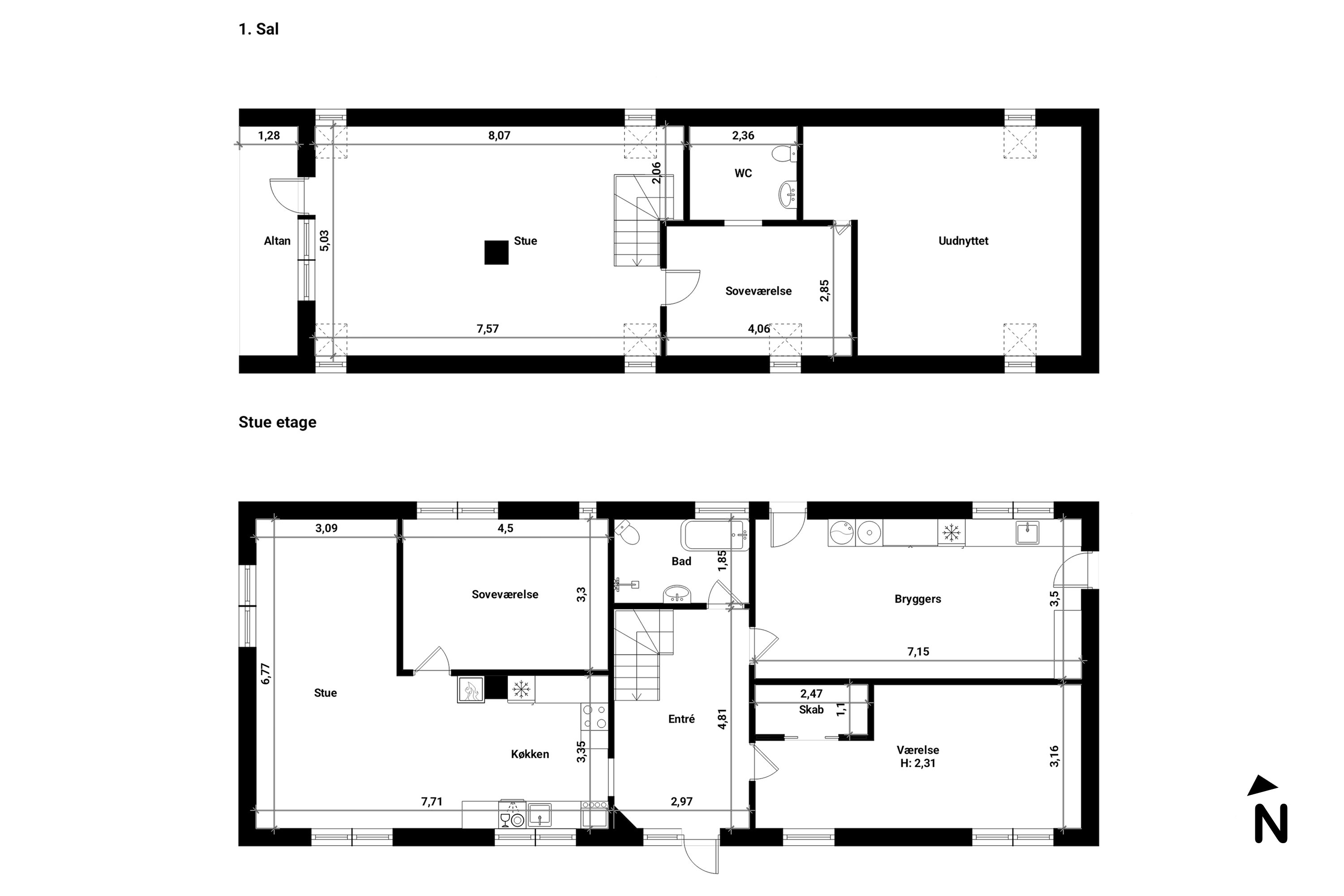 Plantegninger billede af Baunehøjen 17, Nr. Grimmelstrup, 4840 Nørre Alslev