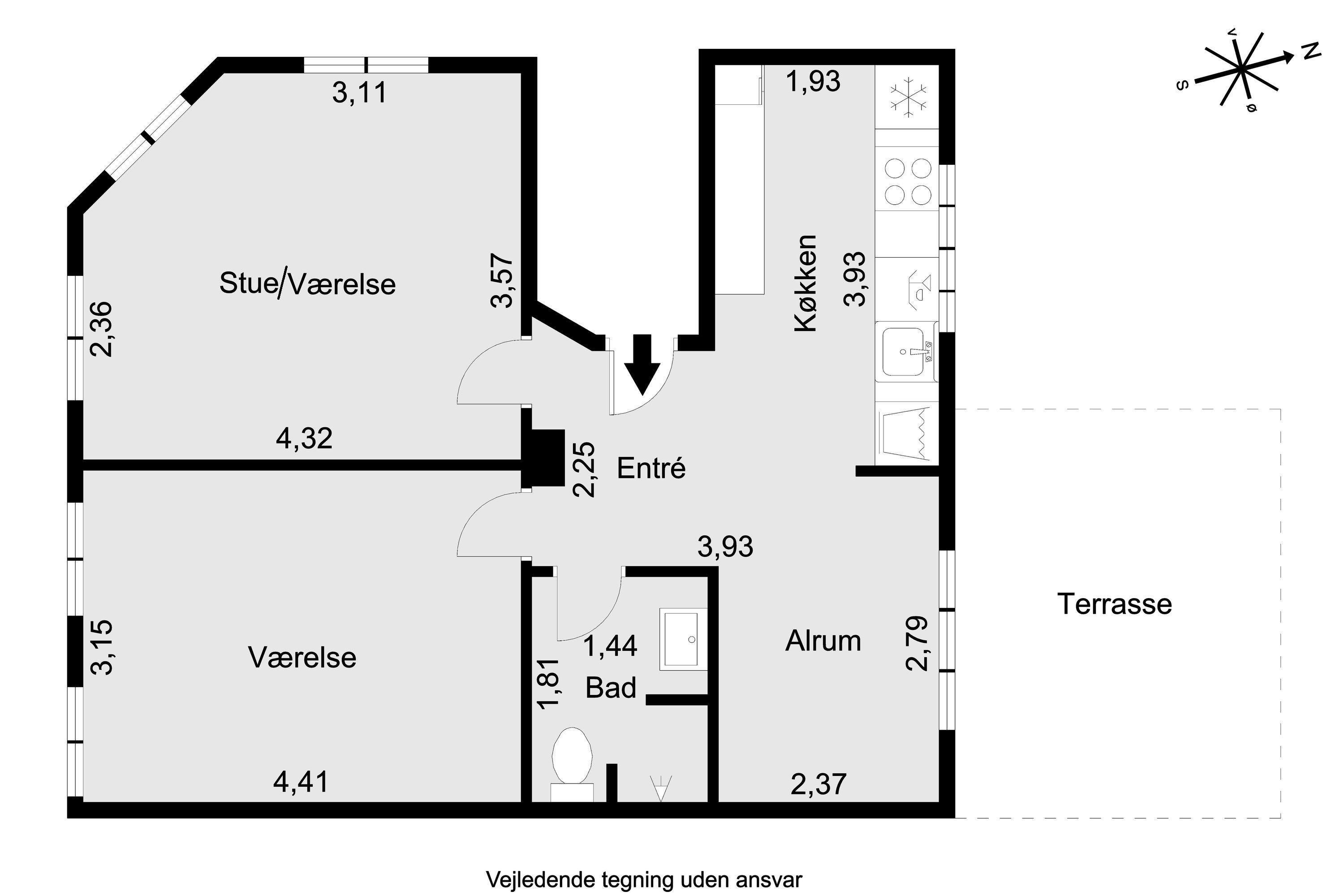 Plantegninger billede af Dybbølgade 15, st.., 8000 Aarhus C