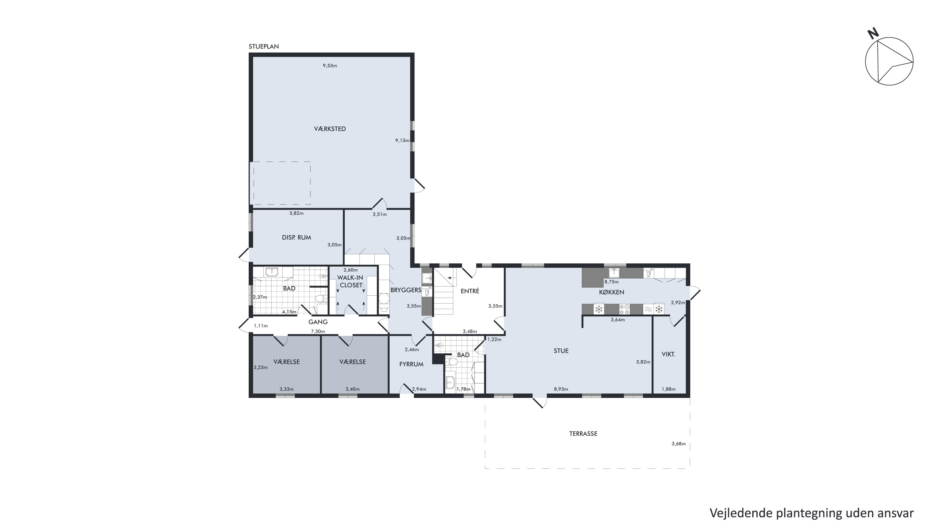 Plantegninger billede af Agersbækvej 23, Hee, 6950 Ringkøbing