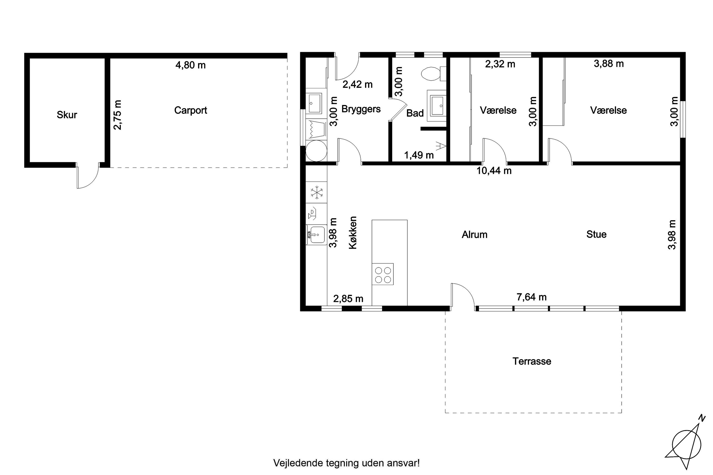 Plantegninger billede af Søren Vestergaards Vej 3, 9760 Vrå