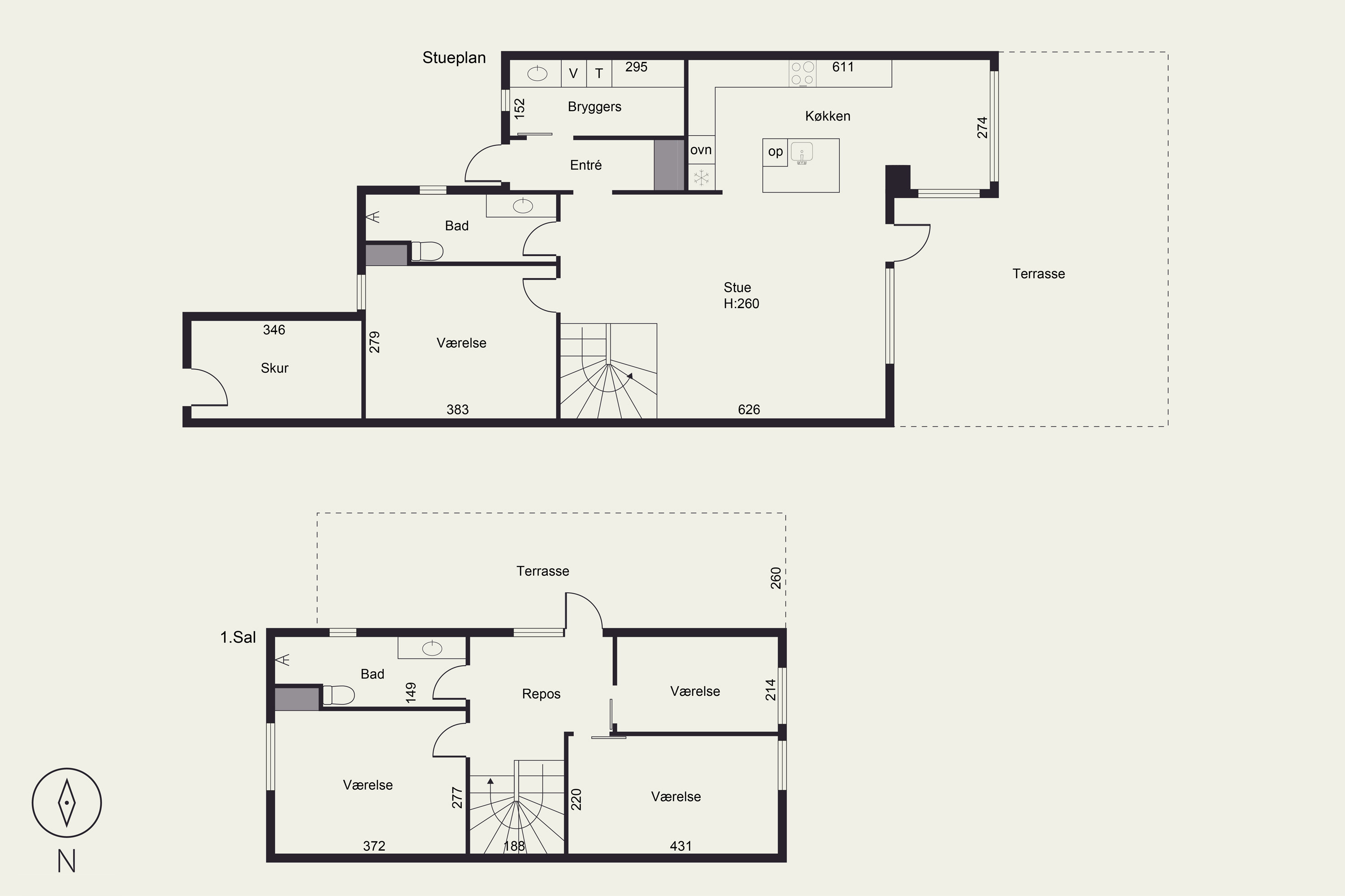 Plantegninger billede af Rønnevangen 217, 8471 Sabro