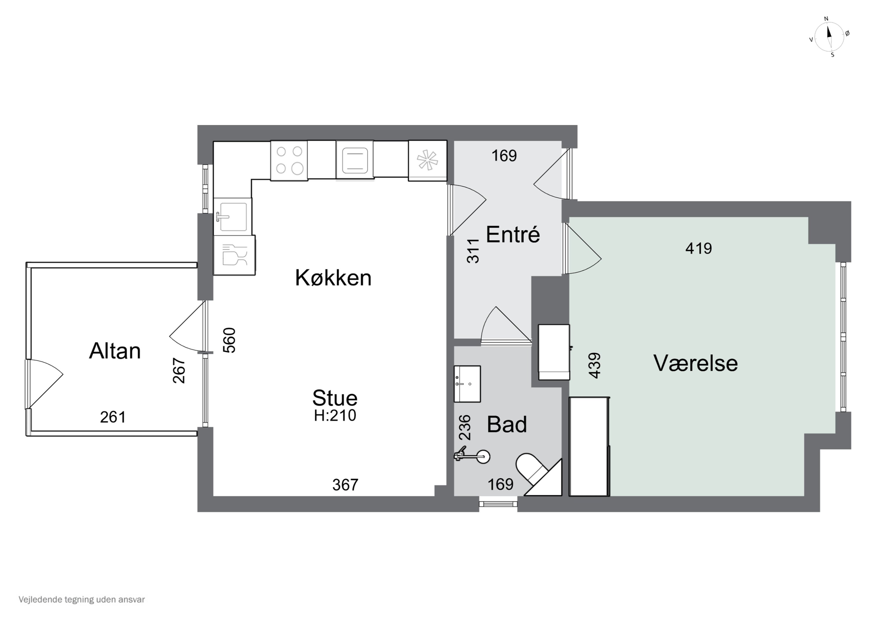 Plantegninger billede af Holmehusvej 70, st.. tv., 5000 Odense C