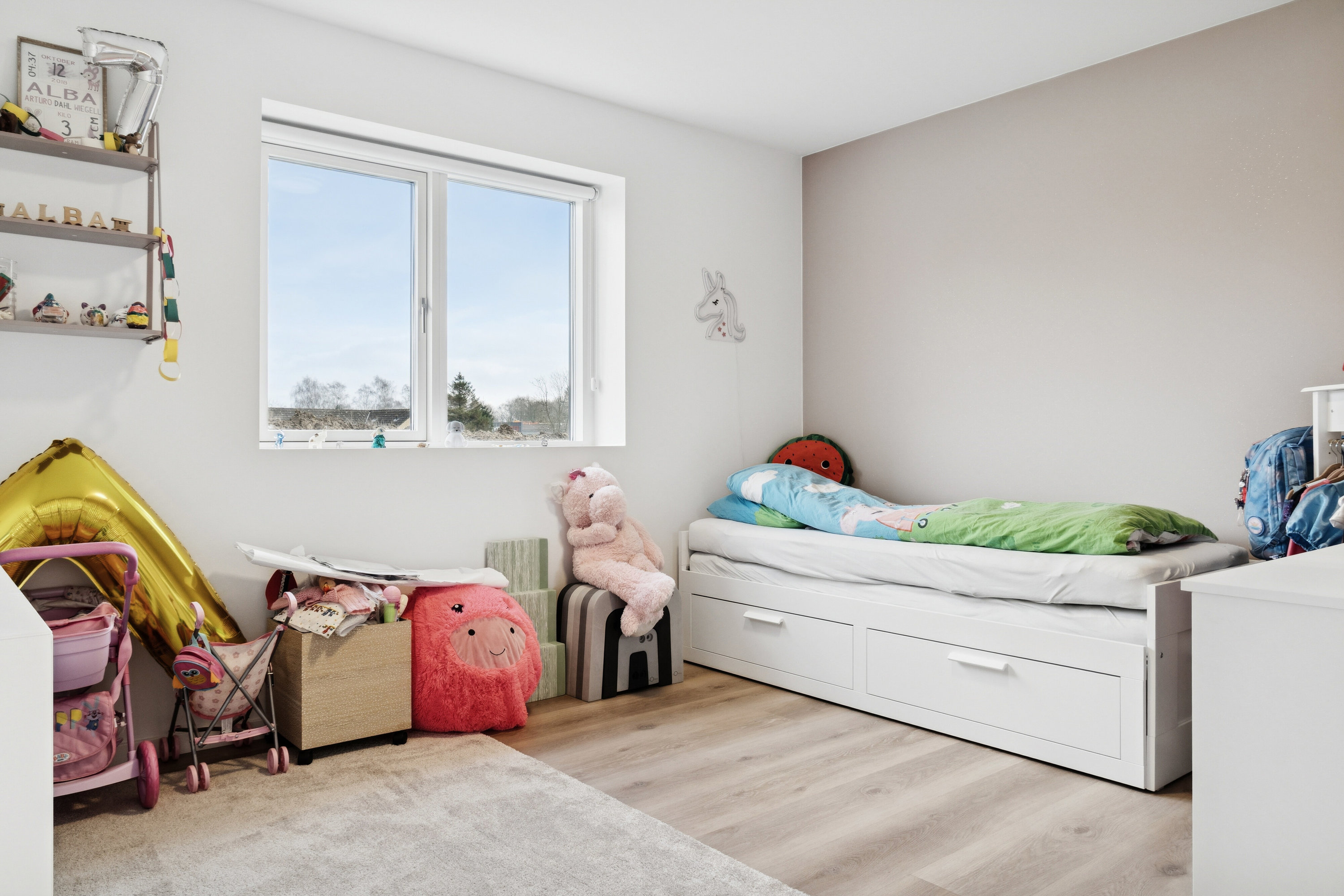 Fremhævet børneværelse billede i fuldskærmstilstand. Billede af Humle Bakke 1, 4390 Vipperød