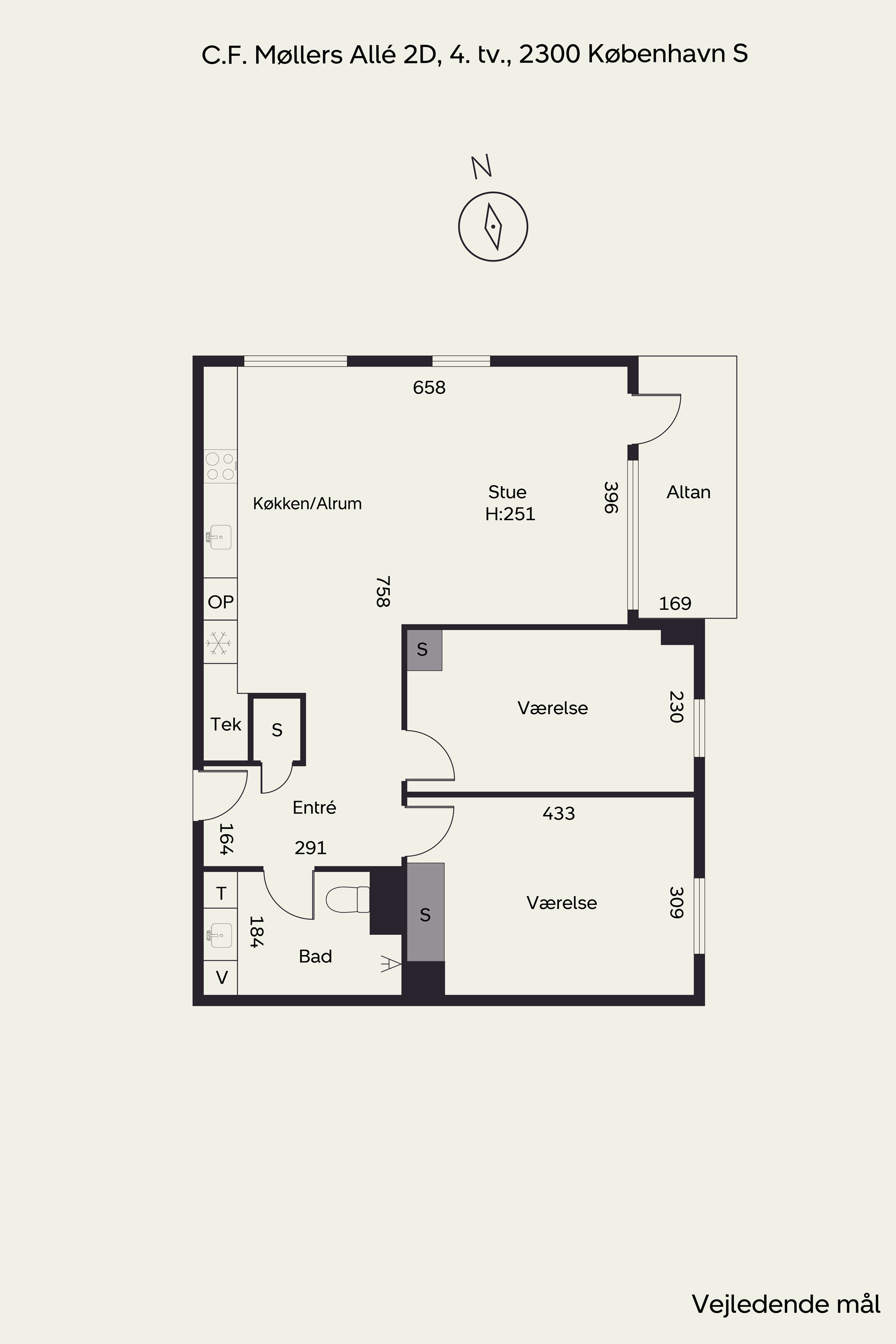 Plantegninger billede af C.F. Møllers Allé 2D, 4. tv., 2300 København S