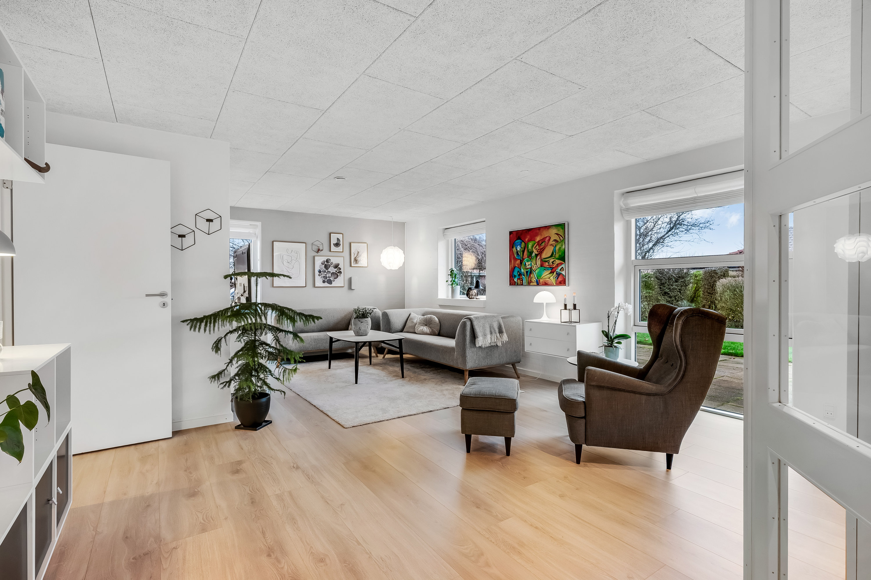 Fremhævet stue billede i fuldskærmstilstand. Billede af Webersvej 51, 7500 Holstebro