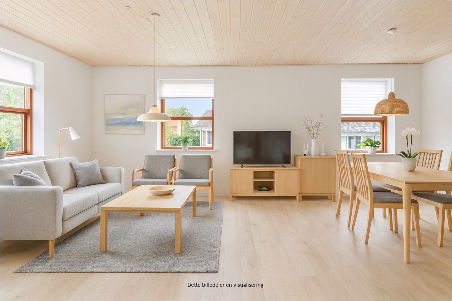 Fremhævet stue billede i fuldskærmstilstand. Billede af Rolighedsvej 5, 9600 Aars