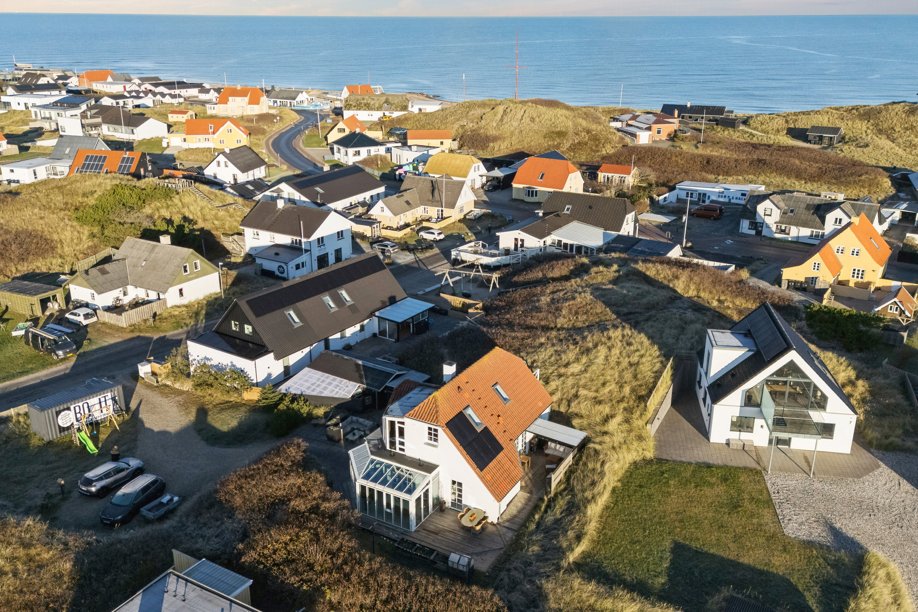 Fremhævet luftfoto billede i fuldskærmstilstand. Billede af Bavnbak 7, Klitmøller, 7700 Thisted