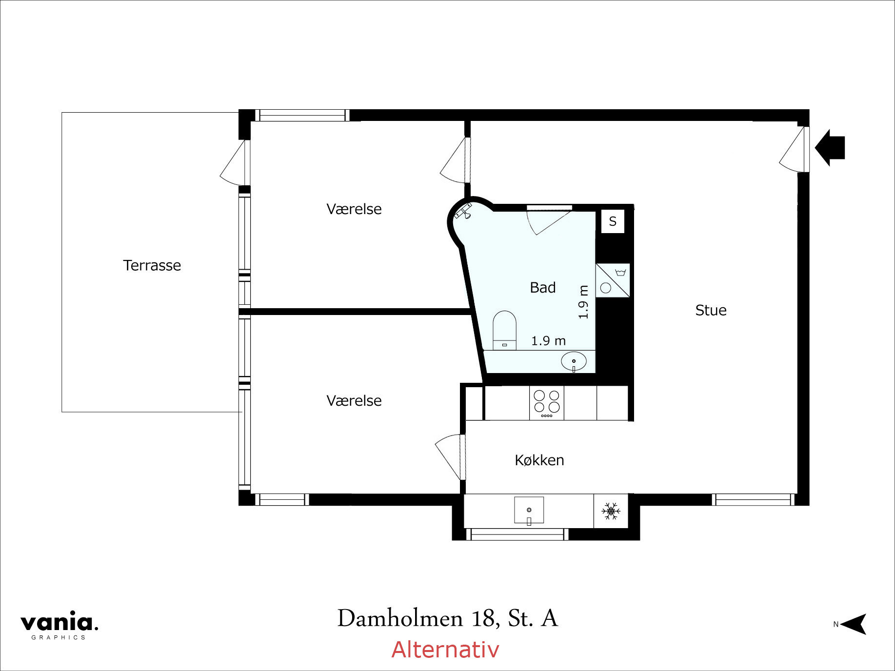 Plantegninger billede af Damholmen 18, st.. a., 2760 Måløv