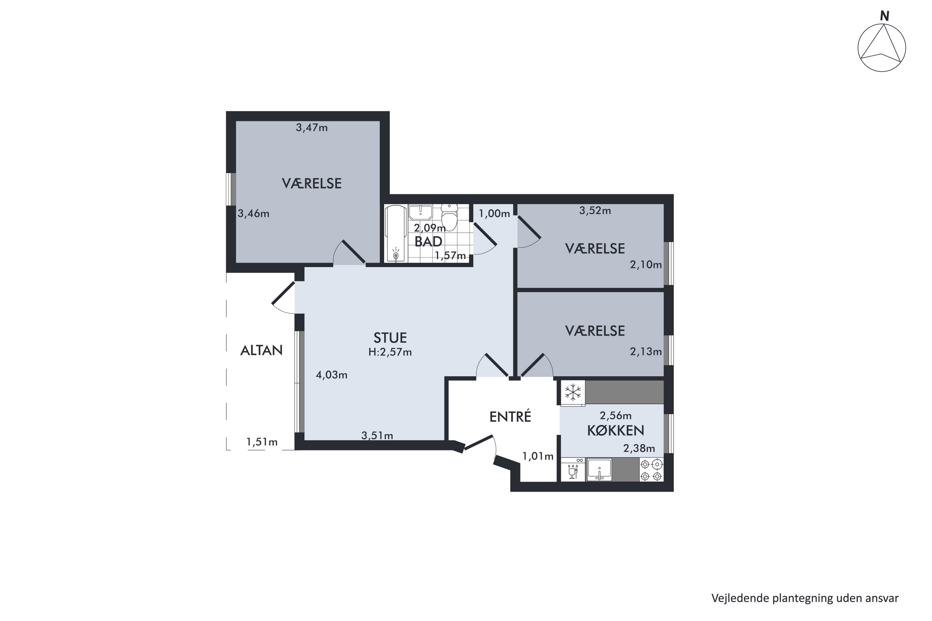 Plantegninger billede af Vestervangsvej 49, 1. tv., 8800 Viborg