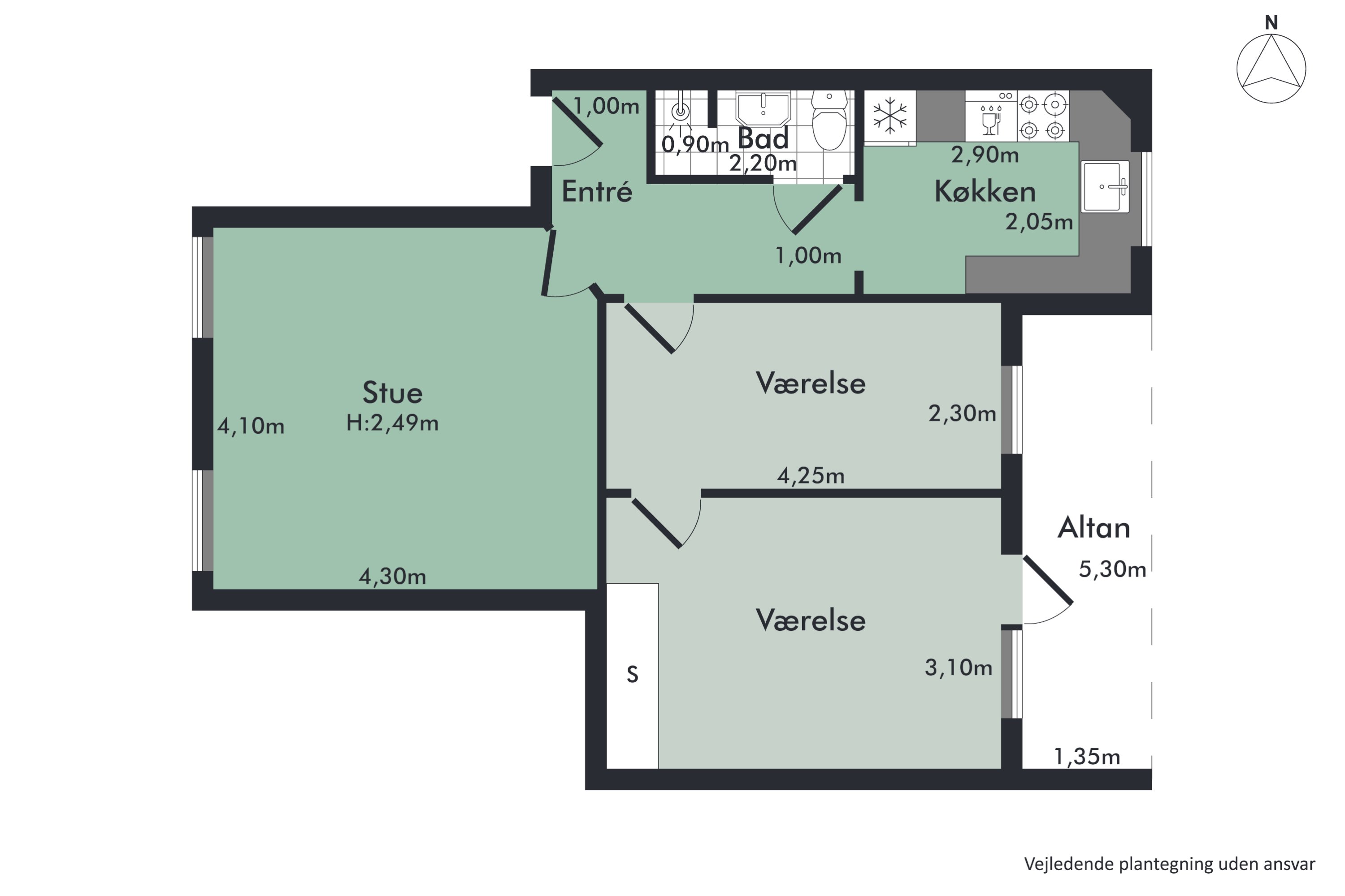 Plantegninger billede af Schleppegrellsgade 80, st.. th., 9000 Aalborg