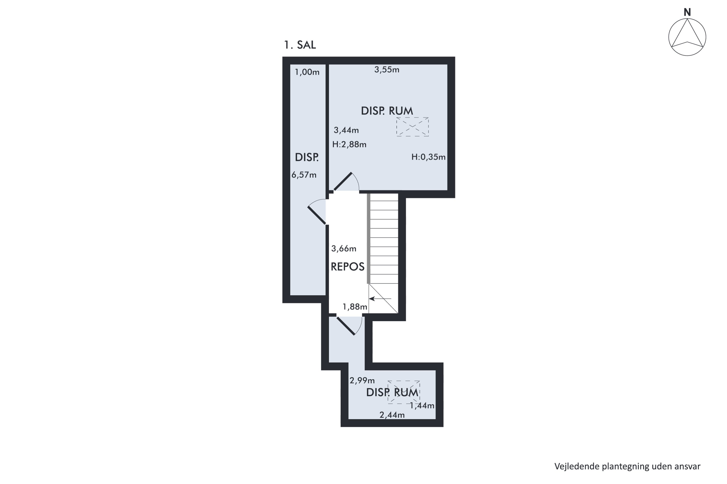 Plantegninger billede af Bjerggade 2B, 3. 8., 4600 Køge