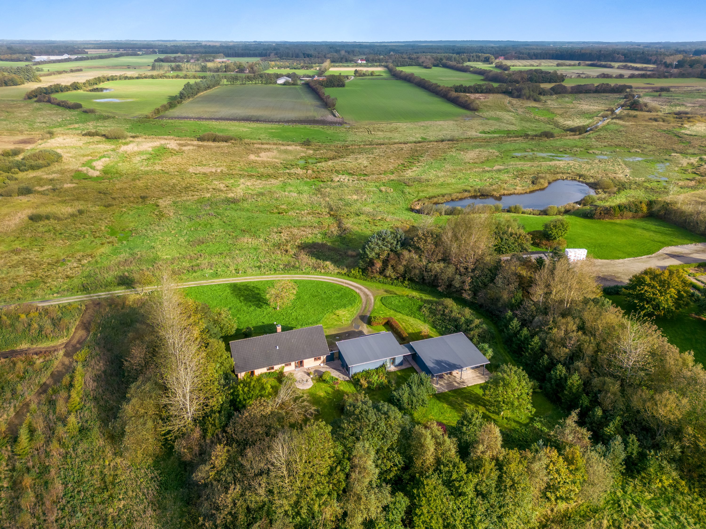 Villa: Luftfoto på Torstedvej 96, 6980 Tim