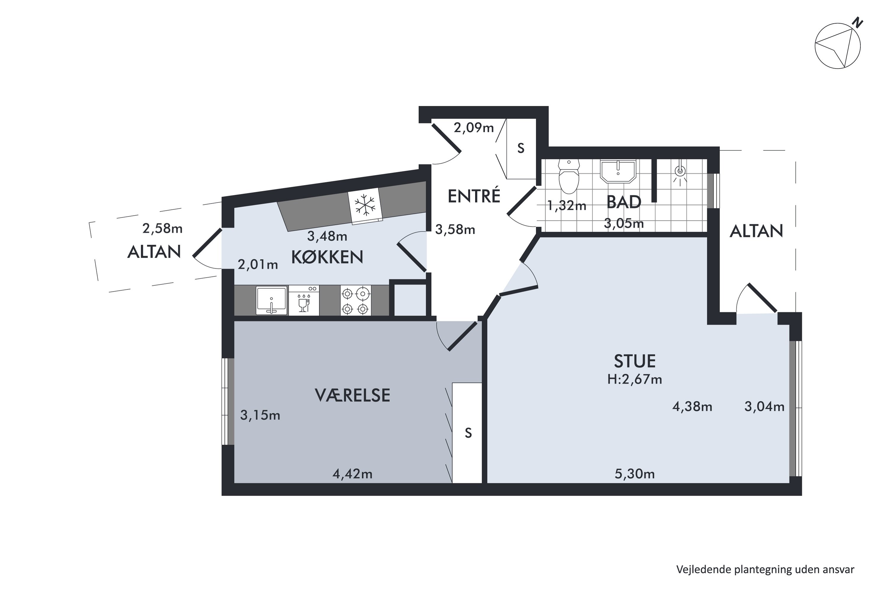 Plantegninger billede af Søndre Ringgade 61, 2. th., 8000 Aarhus C