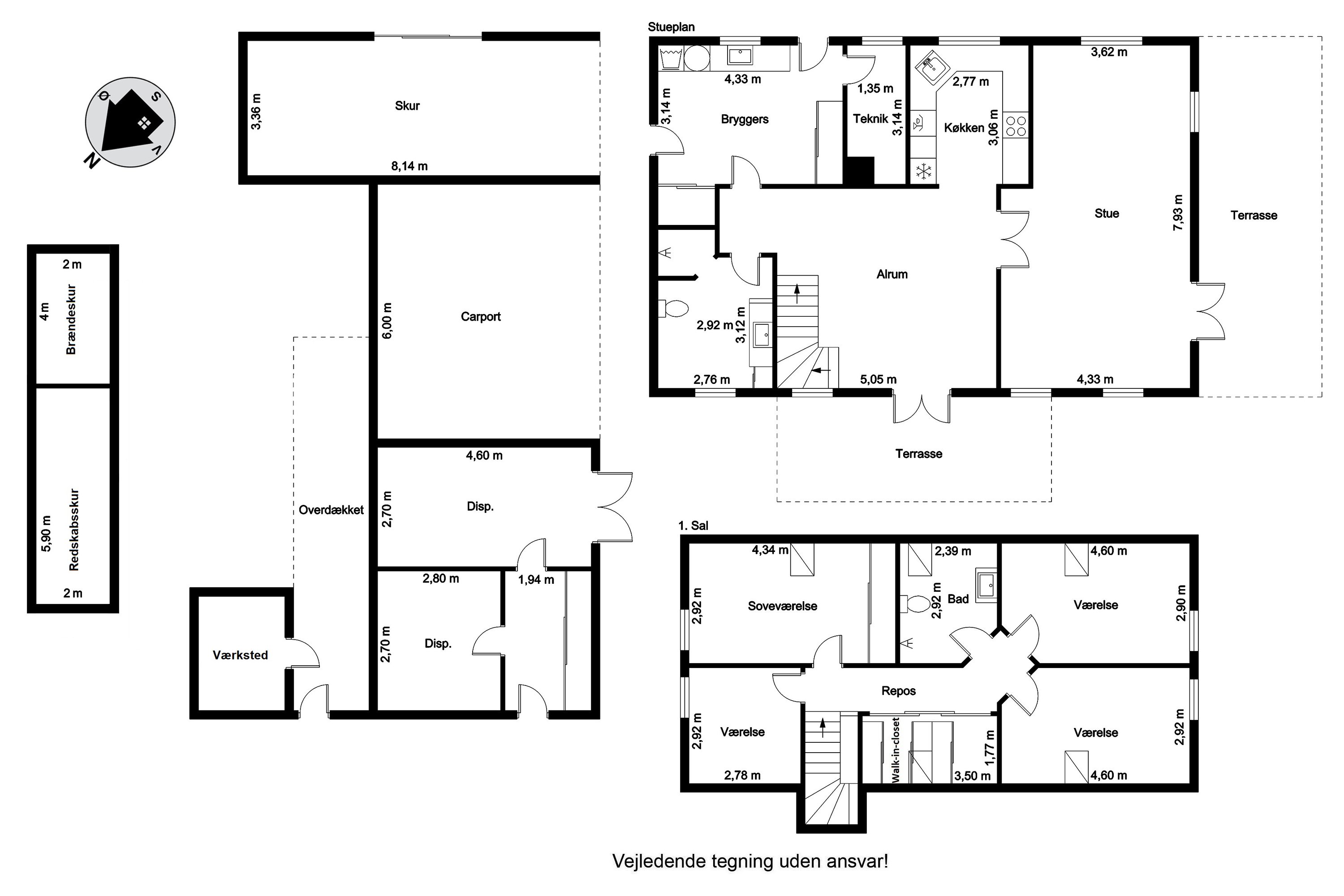 Plantegninger billede af Vangvejen 8, Trekroner, 9690 Fjerritslev