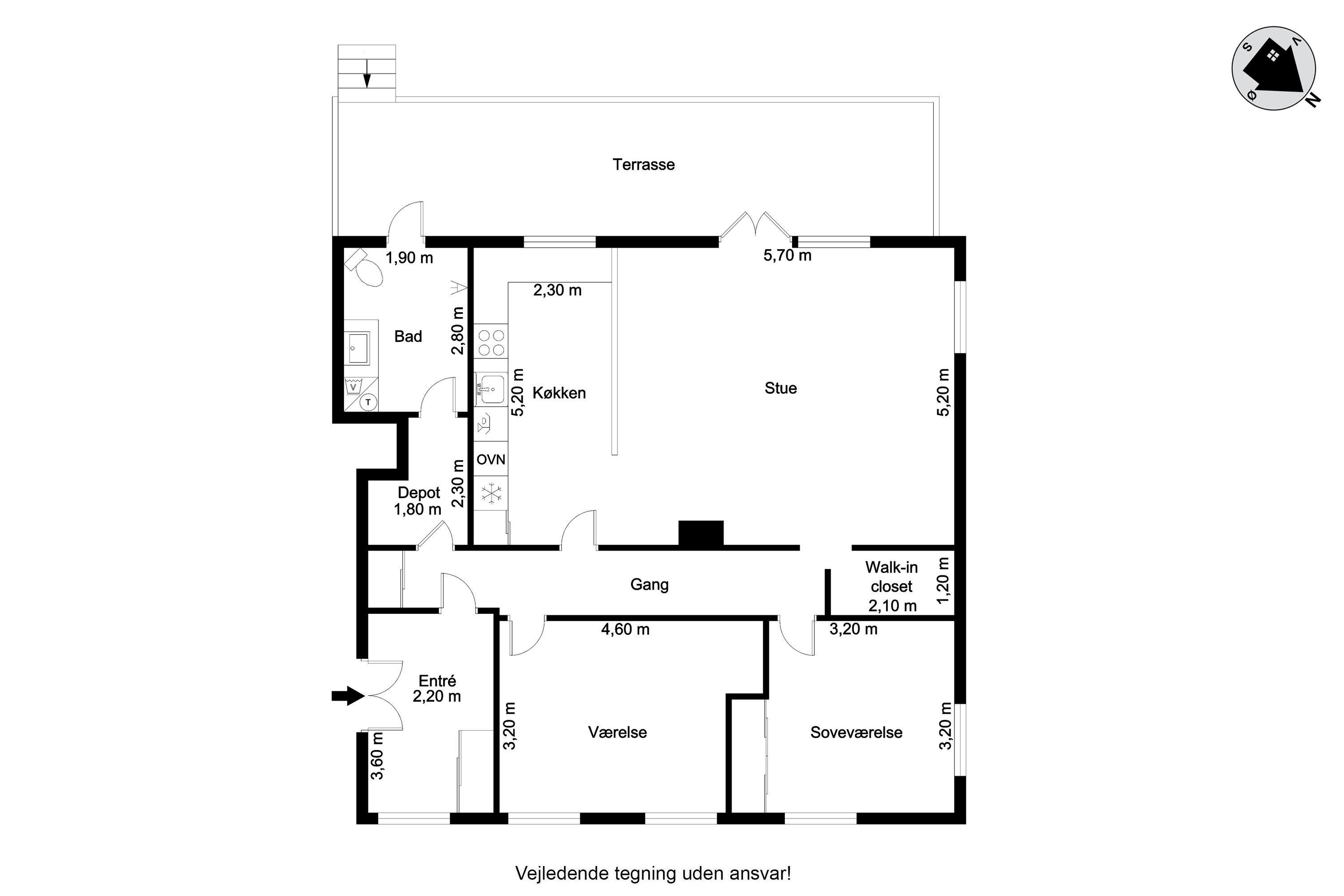 Plantegninger billede af Møllegade 23, st.. th., 6240 Løgumkloster