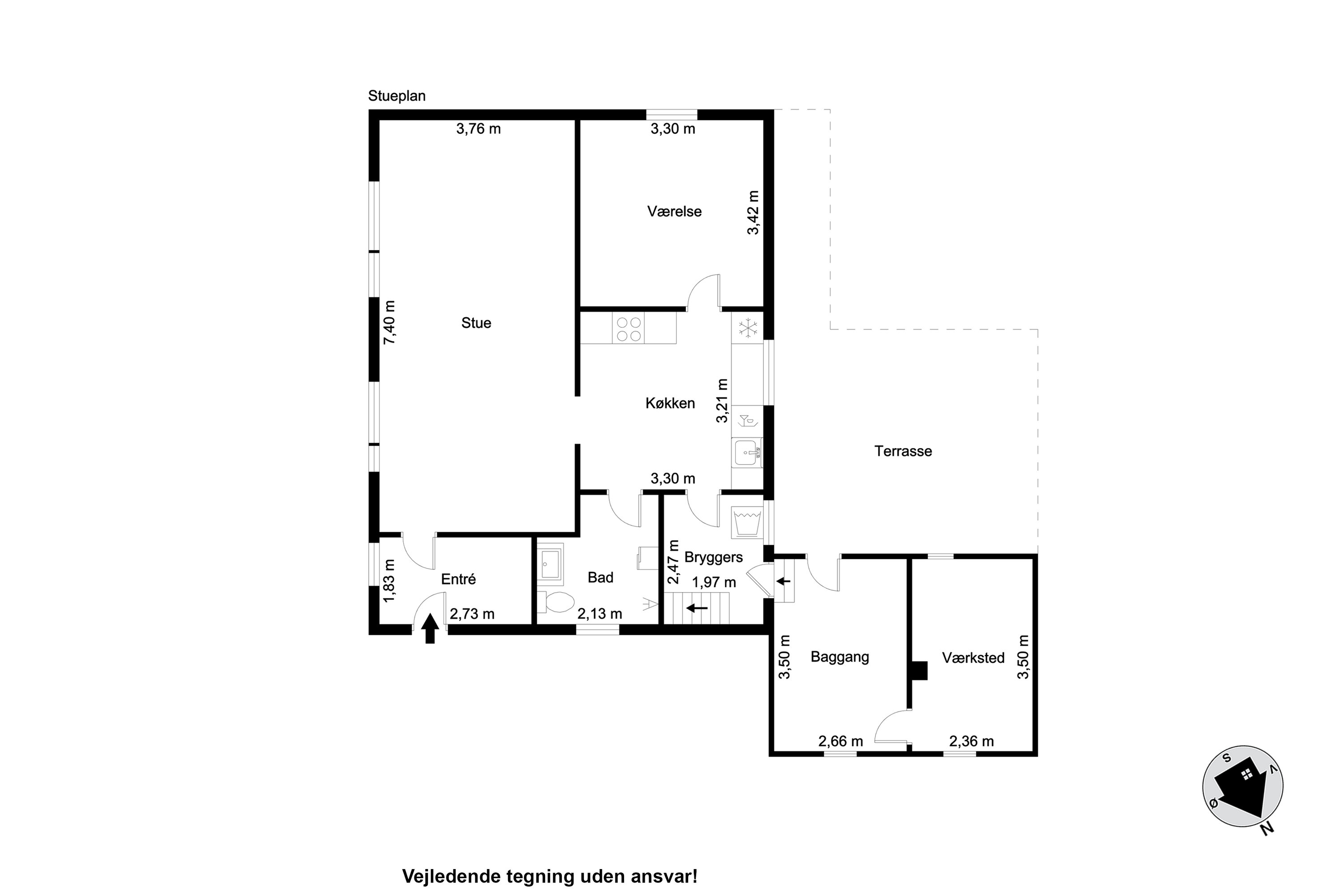 Plantegninger billede af Oddevej 44, Klim, 9690 Fjerritslev