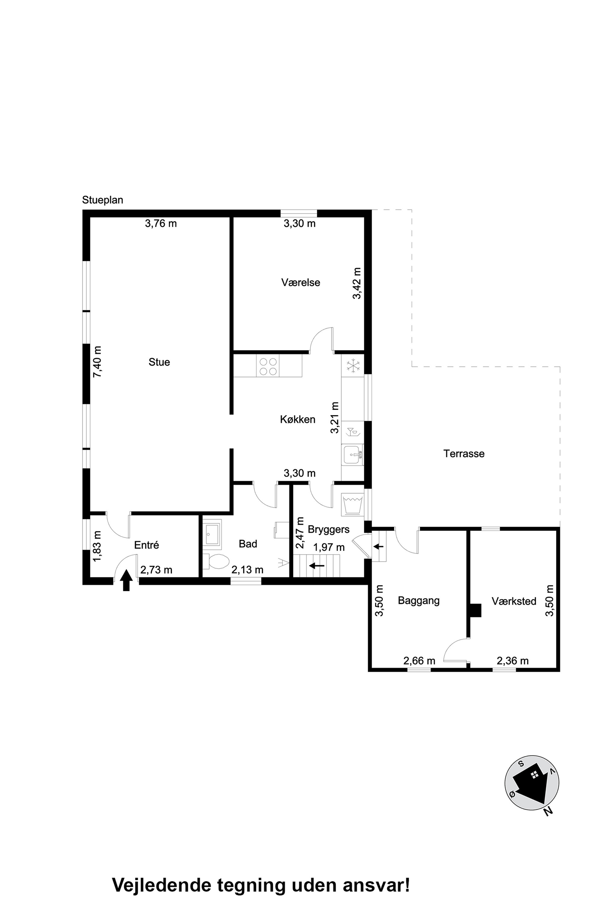 Plantegninger billede af Oddevej 44, Klim, 9690 Fjerritslev