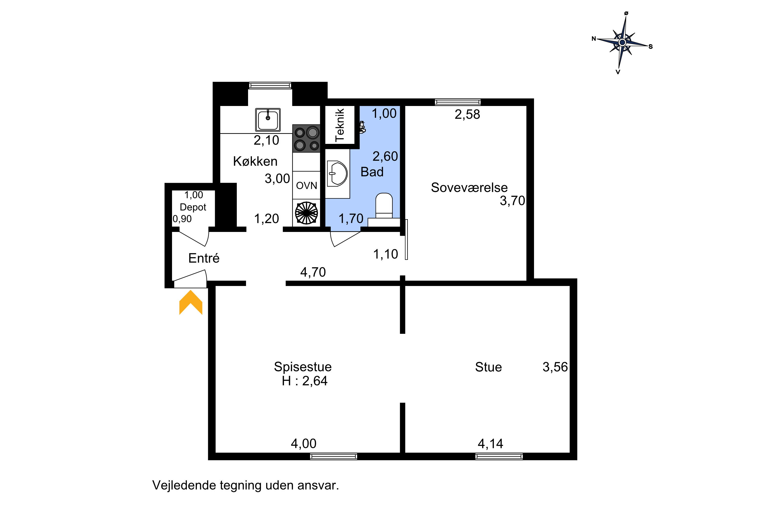 Plantegninger billede af Islandsgade 3, st.. th., 9000 Aalborg