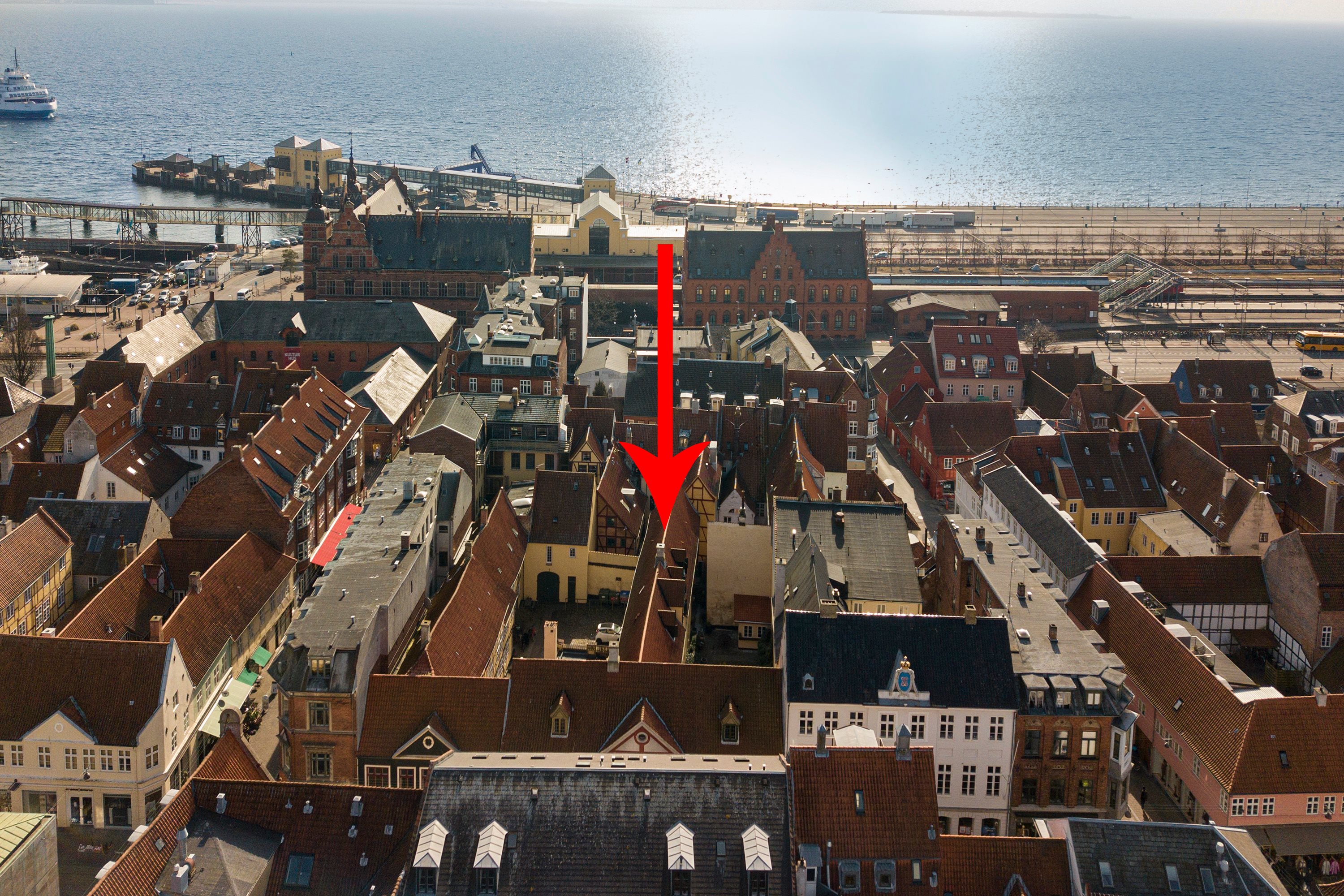 Fremhævet luftfoto billede i fuldskærmstilstand. Billede af Stengade 50E, st.., 3000 Helsingør