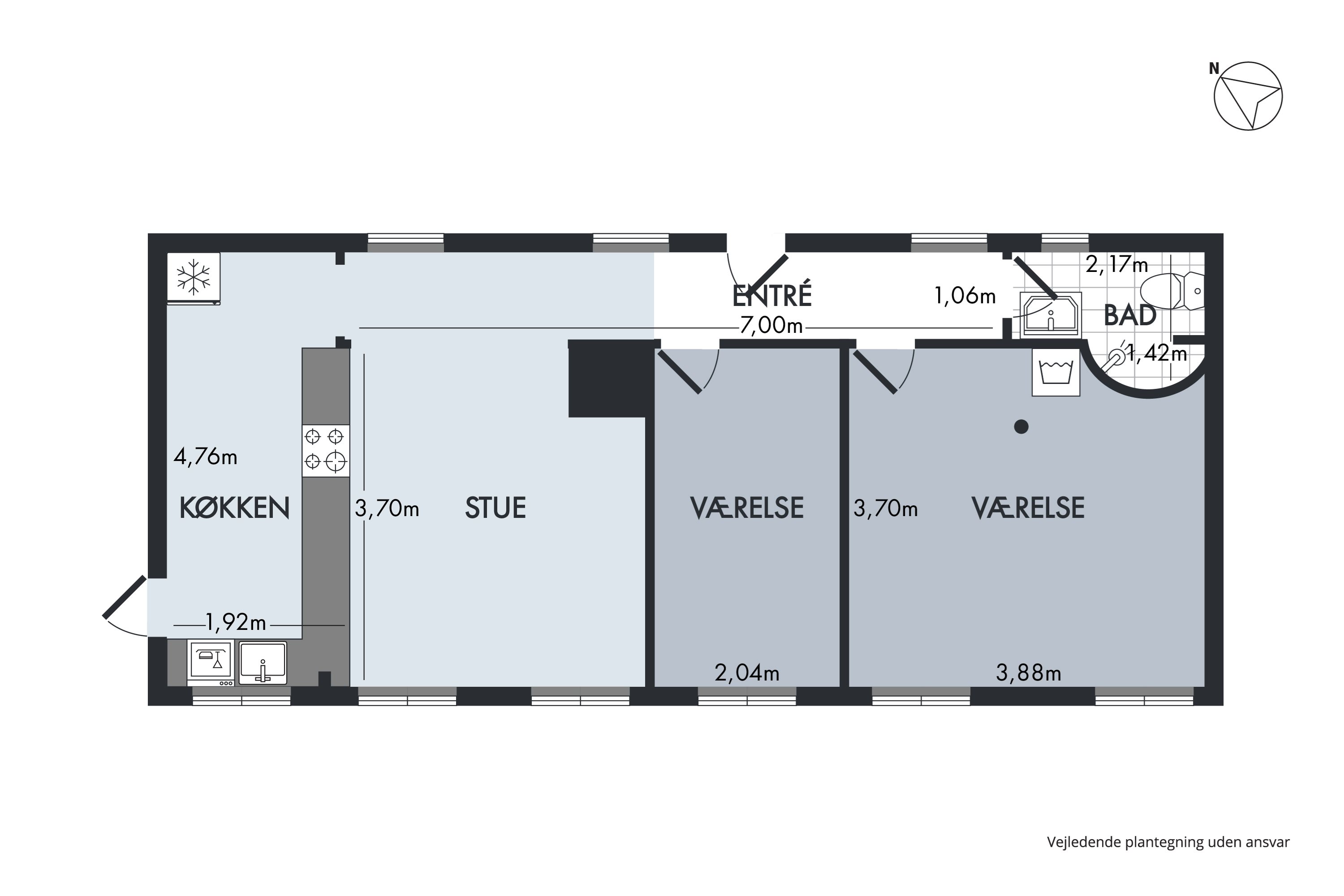 Plantegninger billede af Stengade 50E, st.., 3000 Helsingør