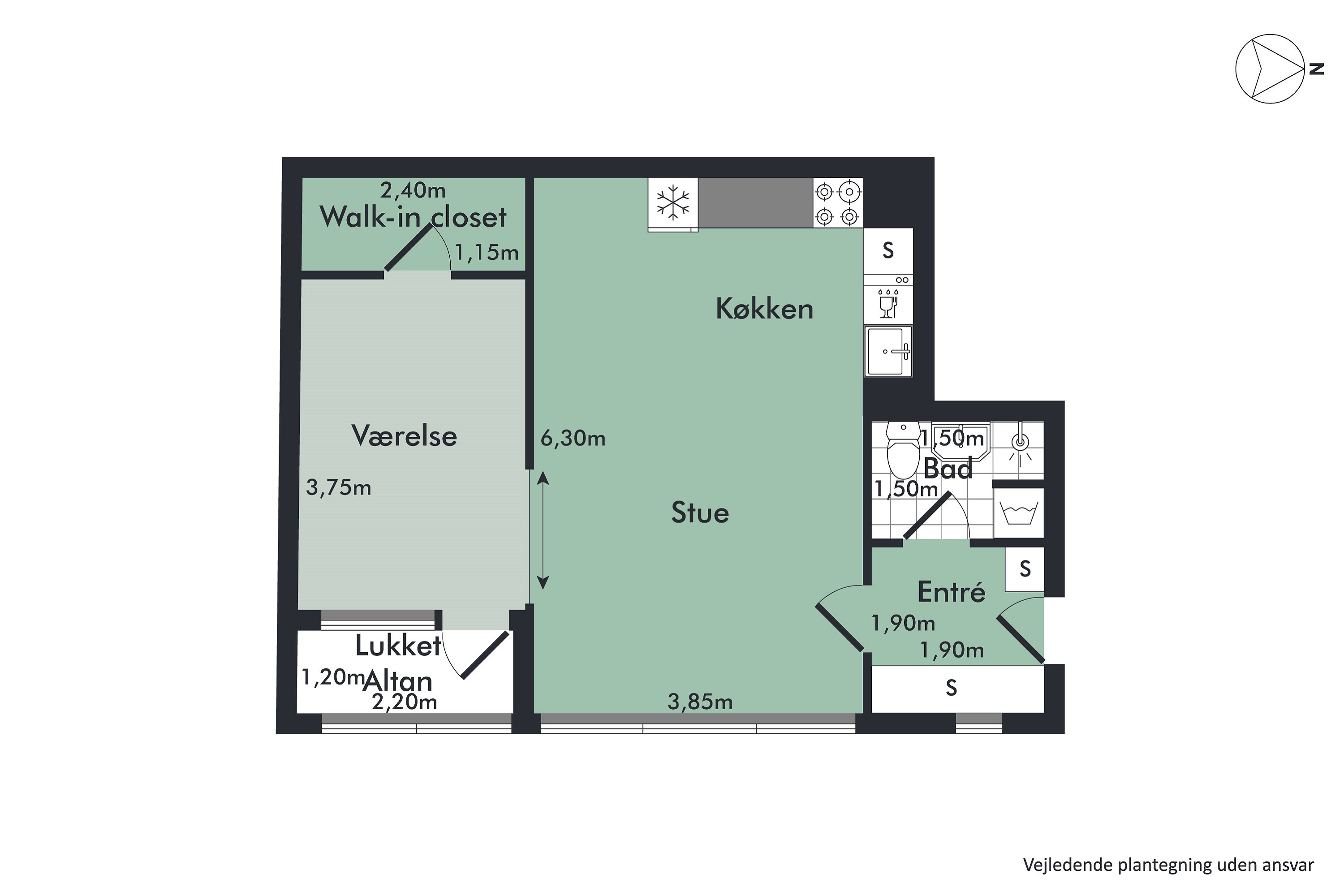 Plantegninger billede af Vesterbro 127, 6. 608., 9000 Aalborg