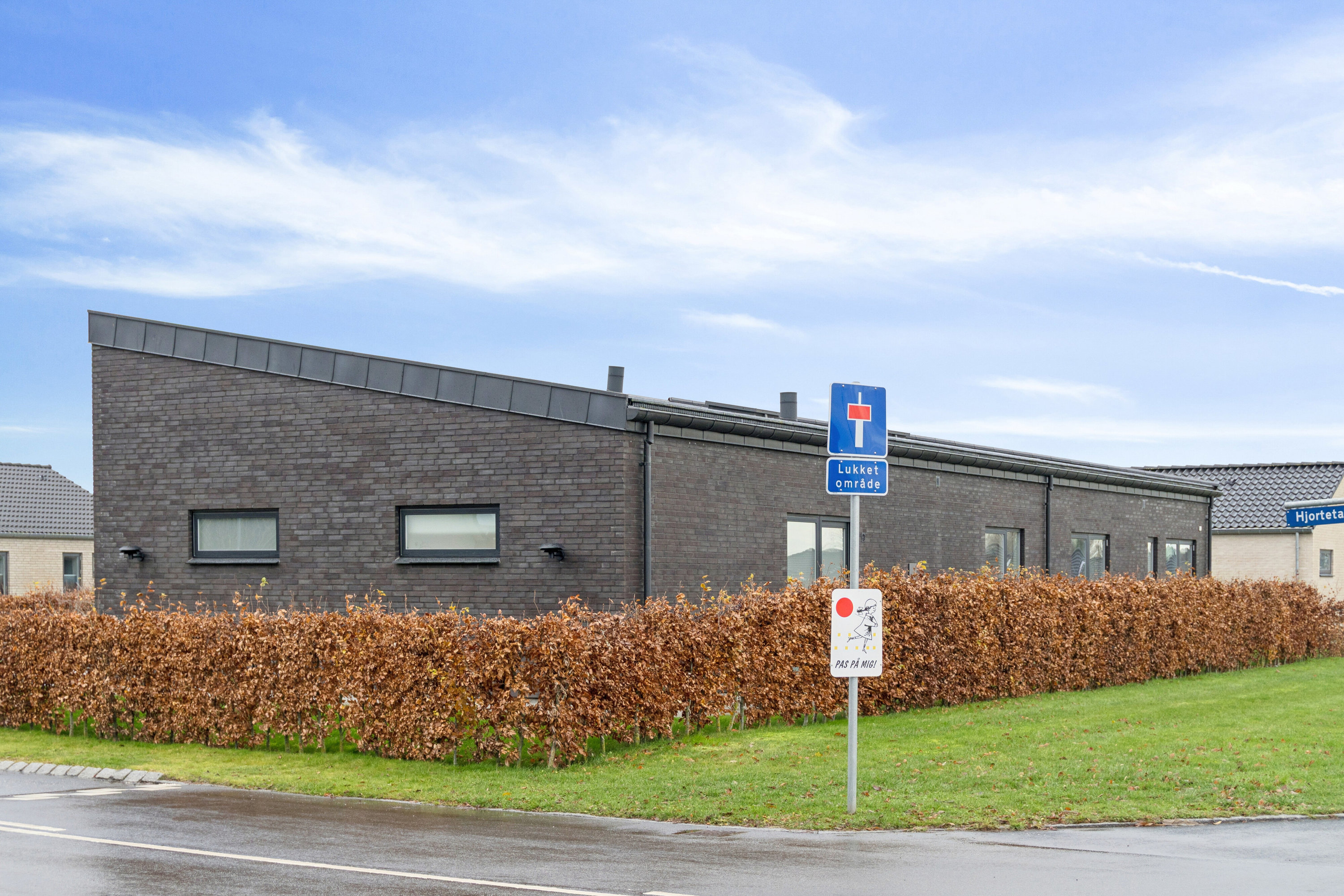 Fremhævet set fra vejen billede i fuldskærmstilstand. Billede af Hjortetakken 1, Bellinge, 5250 Odense SV