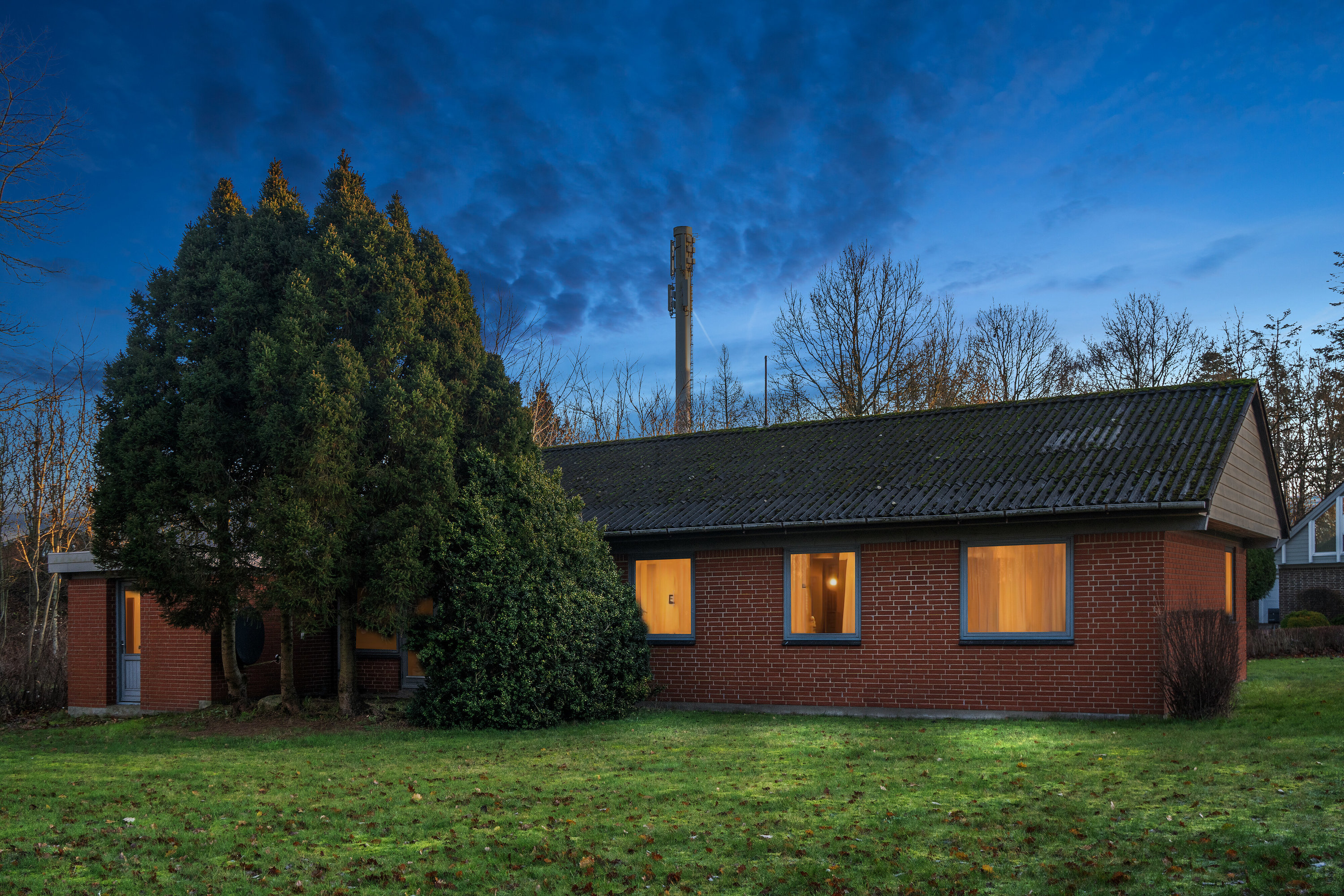 Fremhævet set fra haven billede i fuldskærmstilstand. Billede af Poppelvej 27, 8882 Fårvang