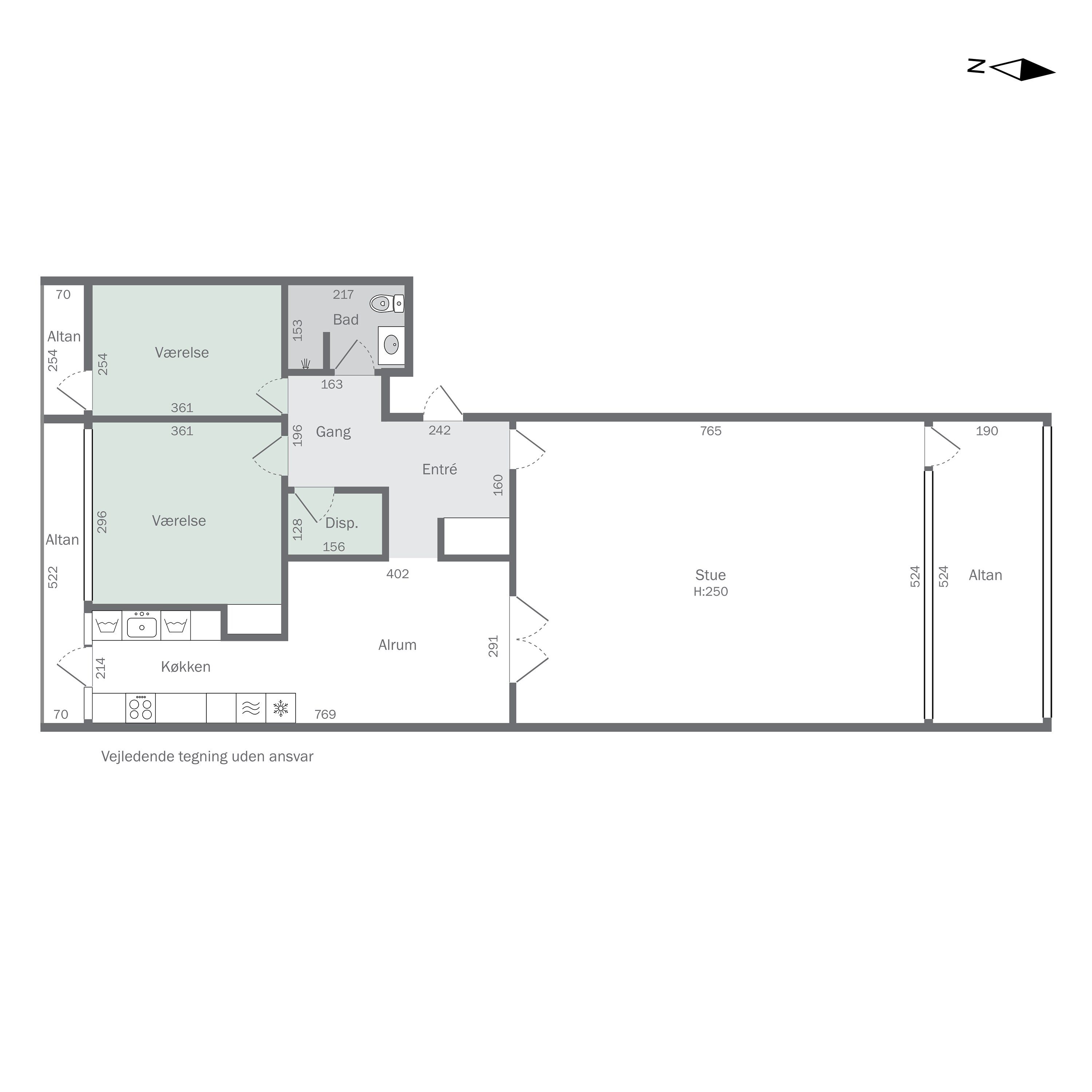 Plantegninger billede af Byskov Alle 30, 2. tv., 4200 Slagelse
