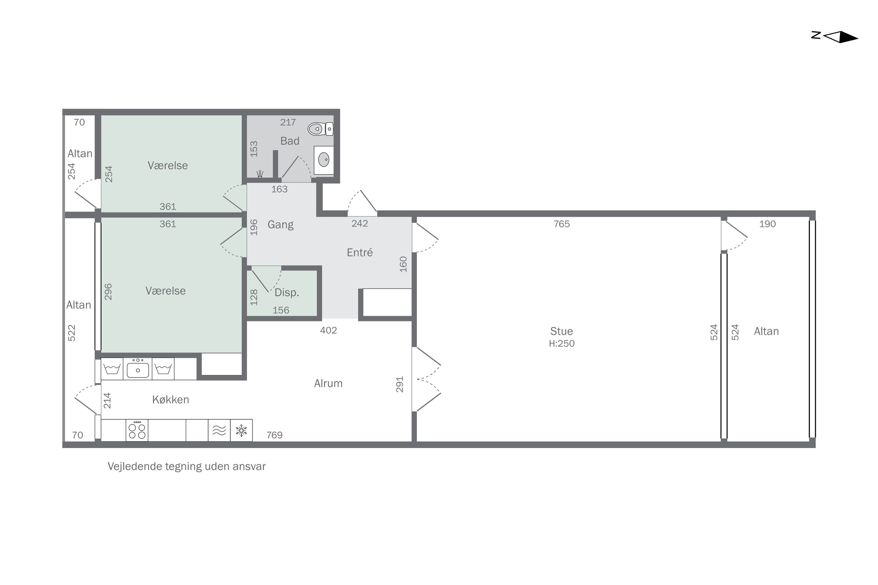 Plantegninger billede af Byskov Alle 30, 2. tv., 4200 Slagelse