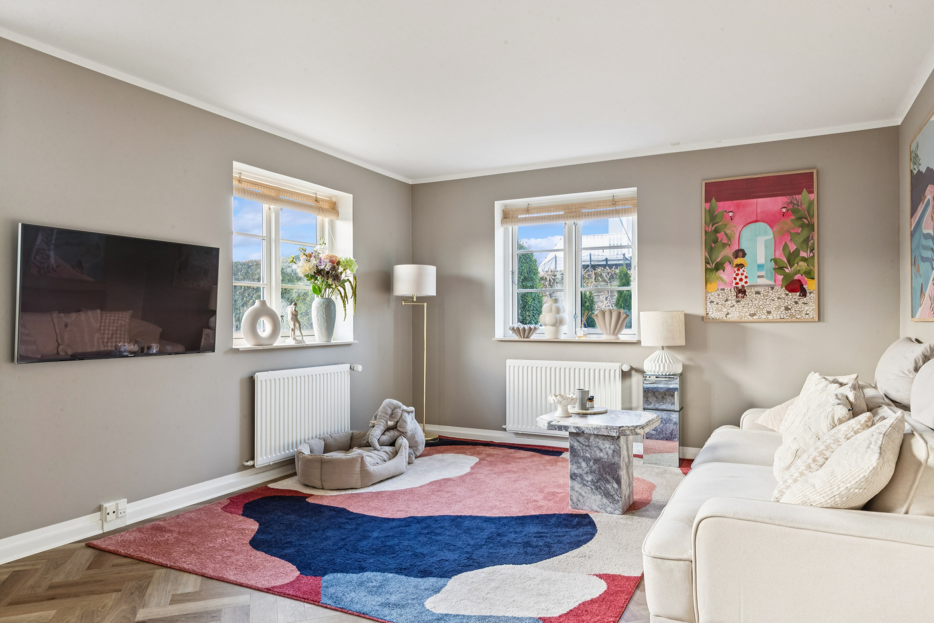 Fremhævet stue billede i fuldskærmstilstand. Billede af Alexander Foss Vej 2, Boderne, 3140 Ålsgårde