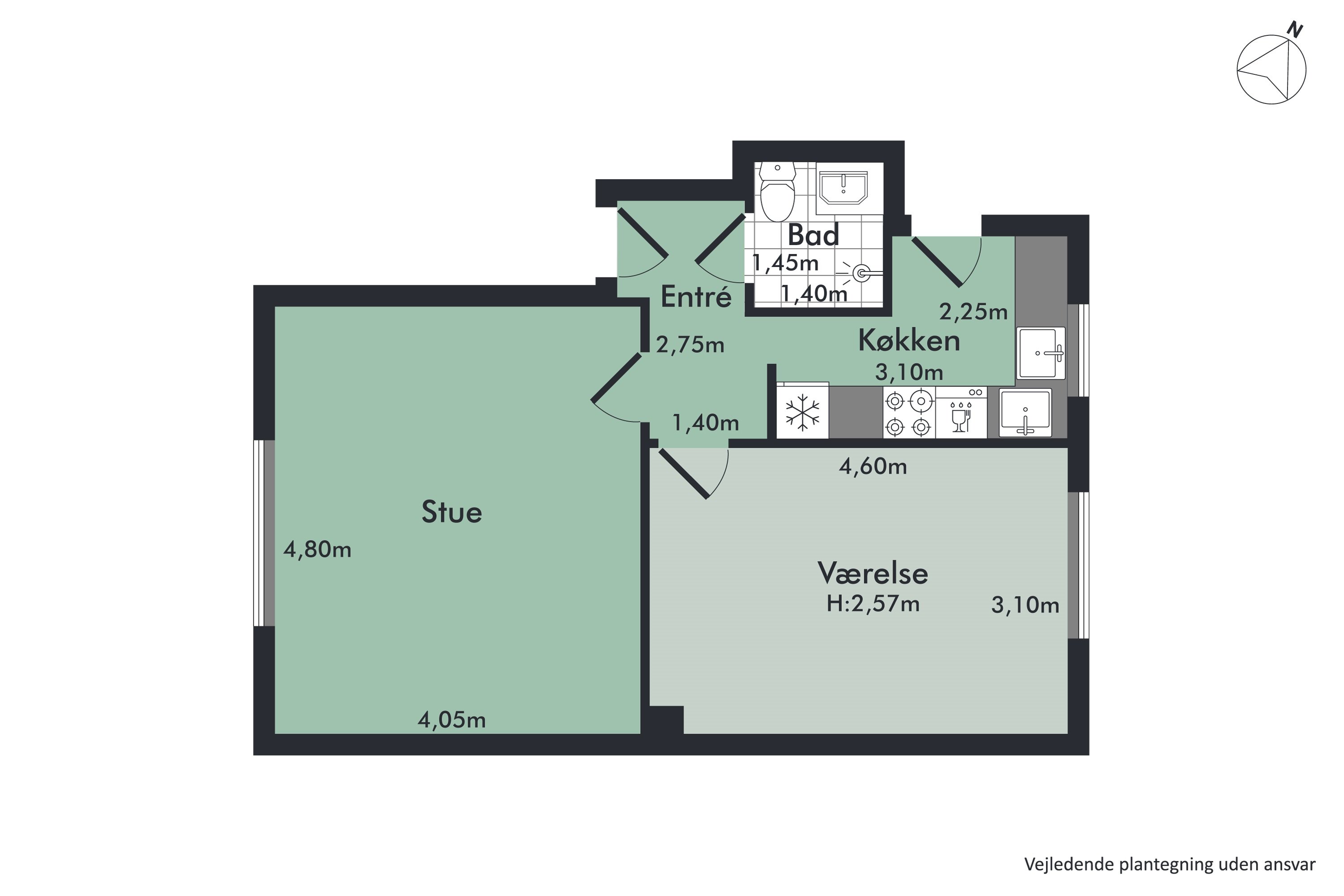 Plantegninger billede af Læsøgade 7, st.. th., 9000 Aalborg