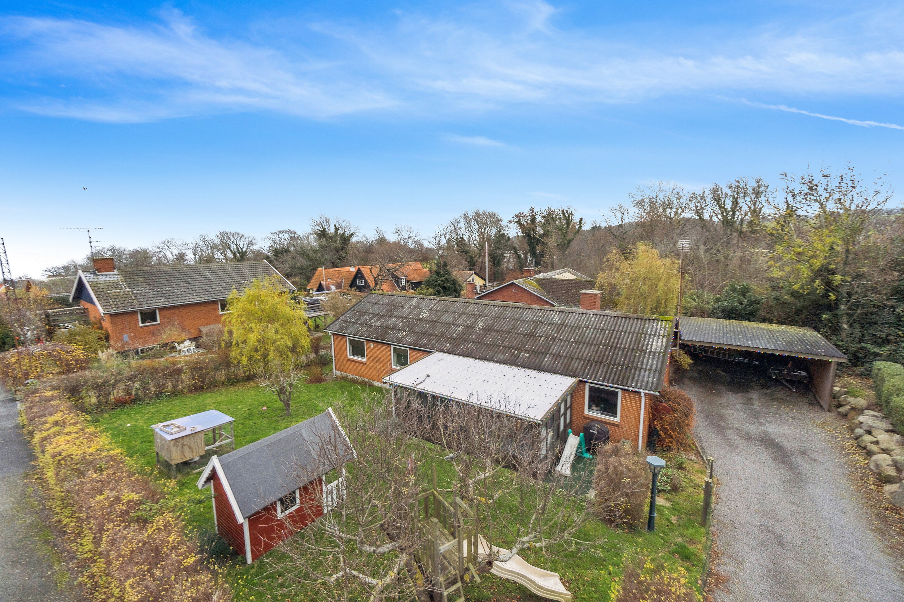 Fremhævet luftfoto billede i fuldskærmstilstand. Billede af Ågade 17, Tejn, 3770 Allinge