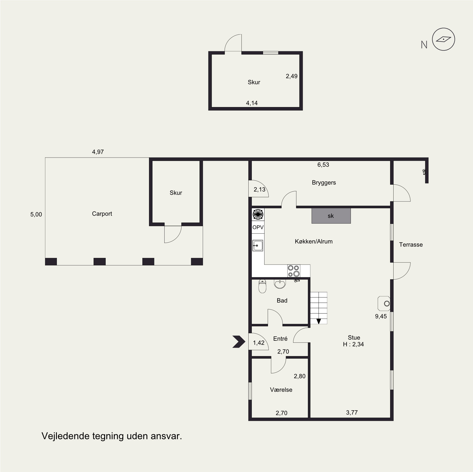 Plantegninger billede af Søndervangen 13, Korning, 8700 Horsens
