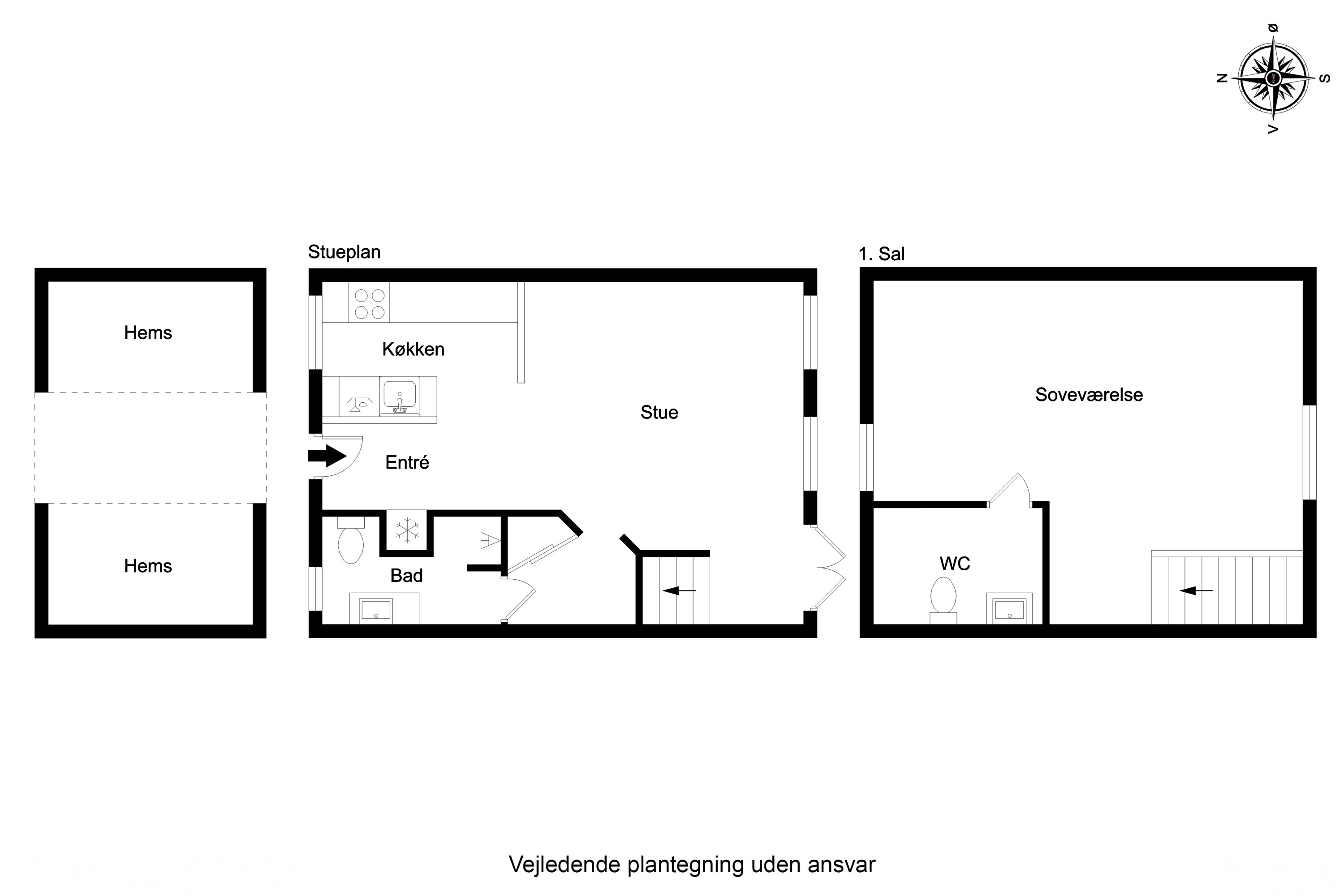 Plantegninger billede af Møllesti 8, Nordby, 6720 Fanø