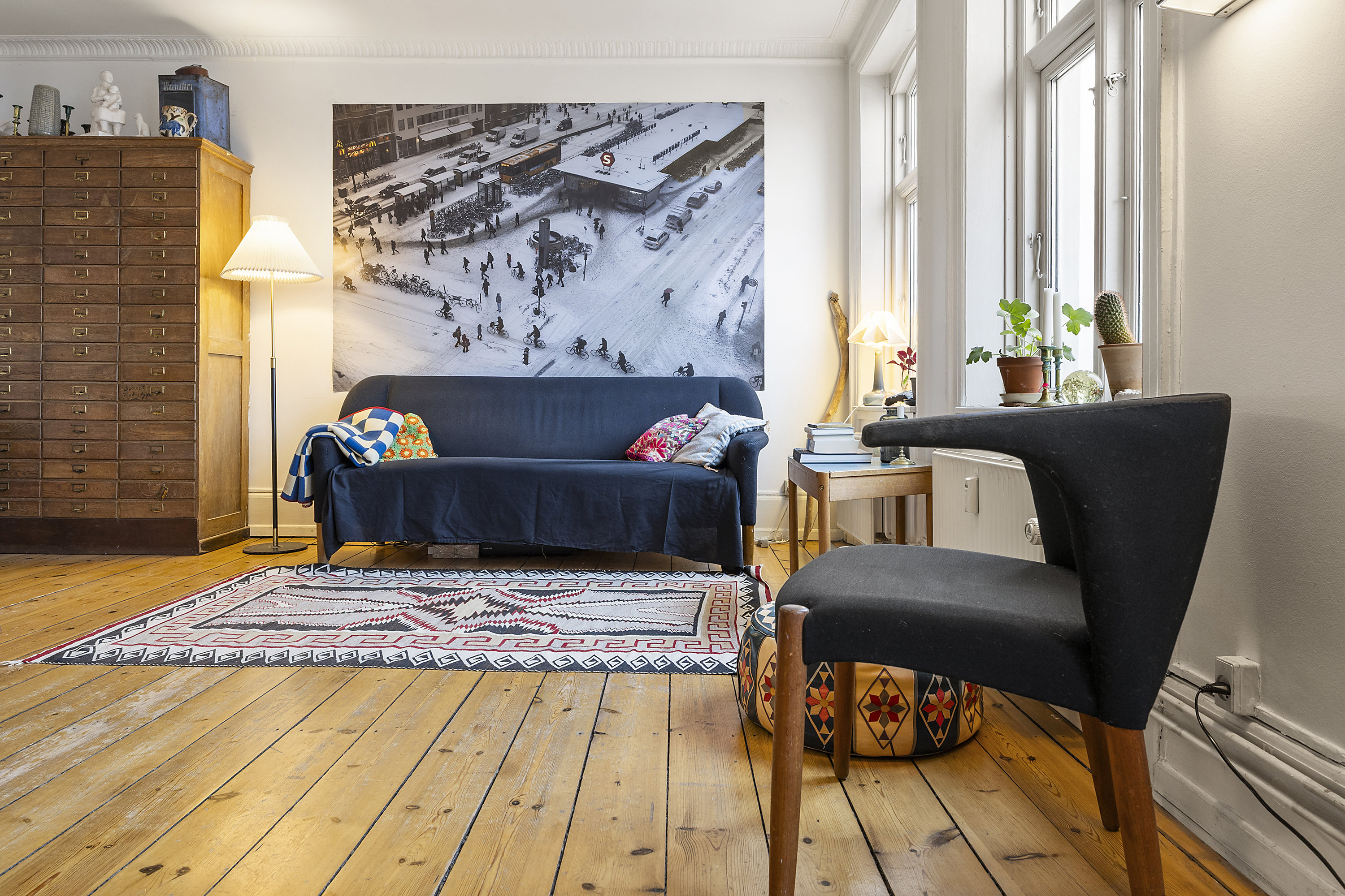 Fremhævet stue billede i fuldskærmstilstand. Billede af Nørre Søgade 45, 4. th., 1370 København K