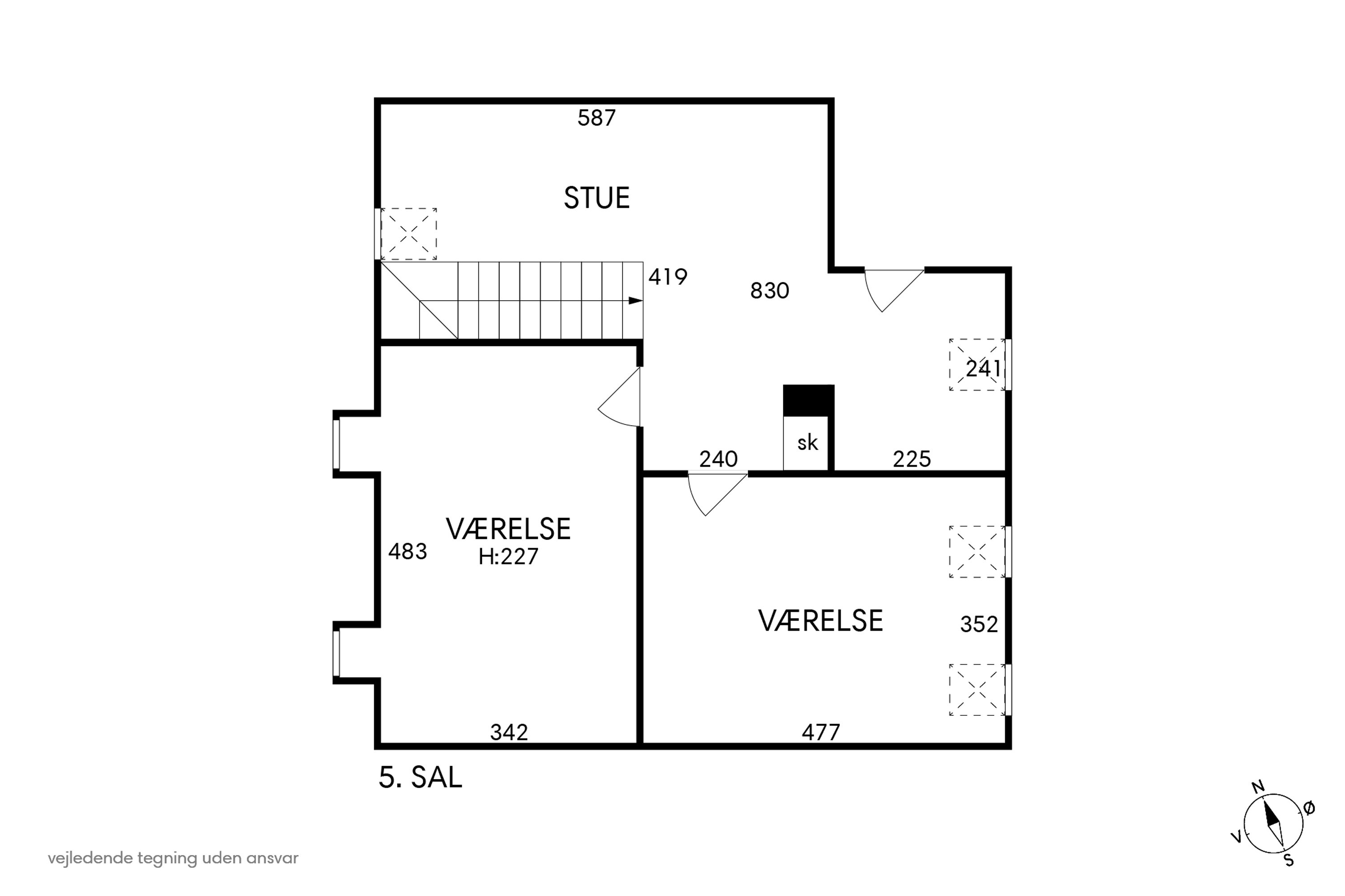 Plantegninger billede af Nørre Søgade 45, 4. th., 1370 København K