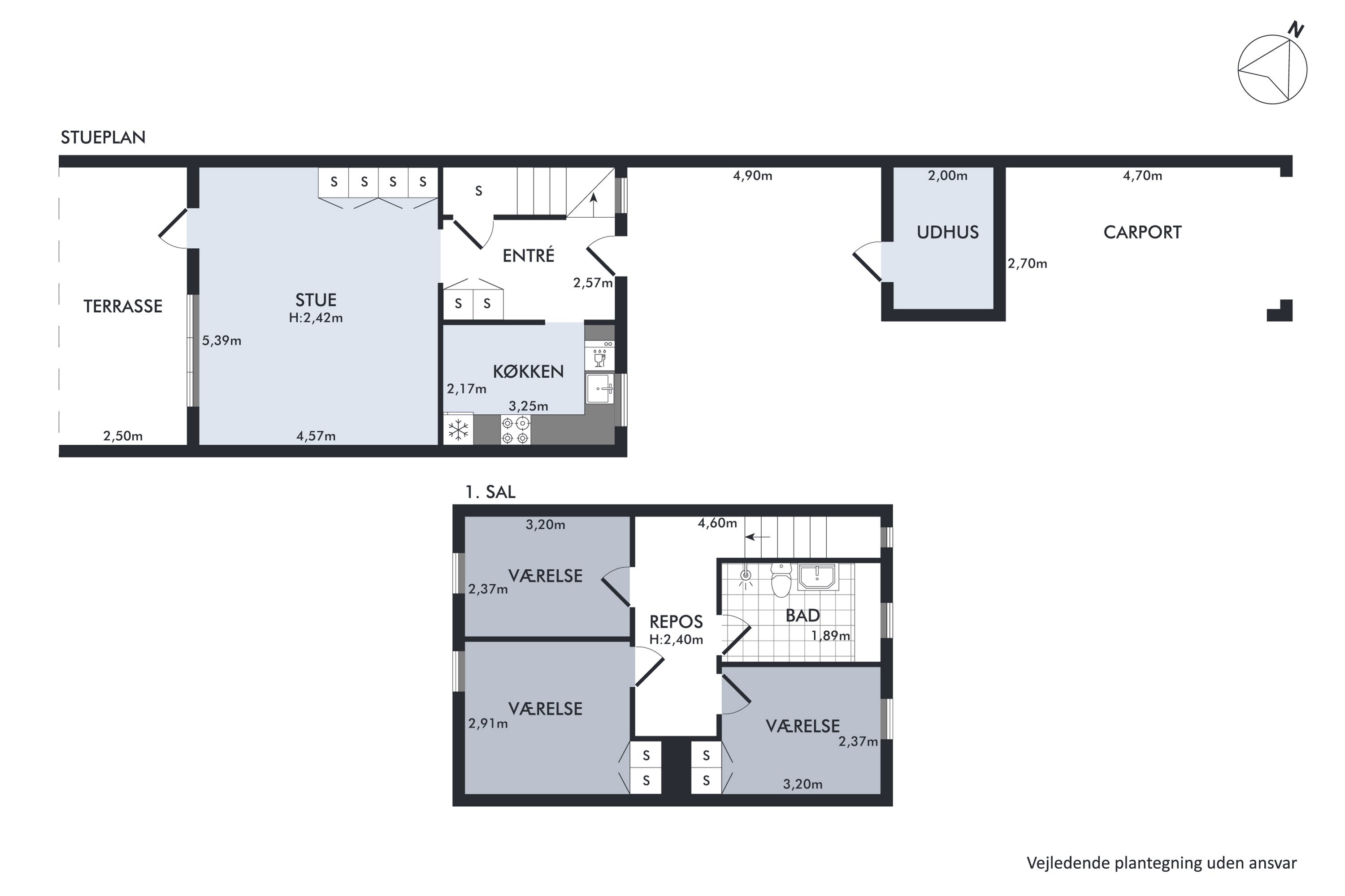 Plantegninger billede af Tusborgvej 14, 9310 Vodskov